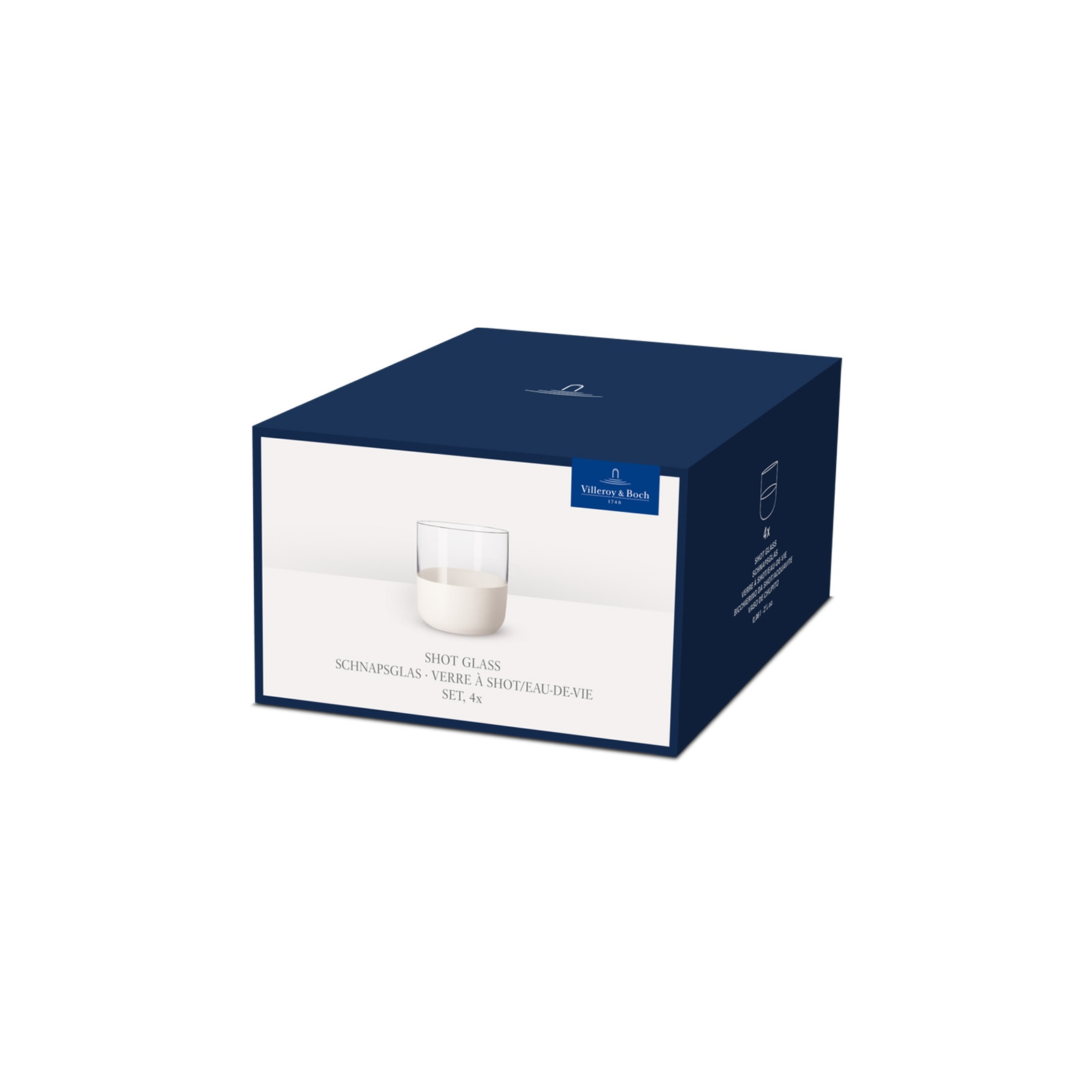 Villeroy & Boch Schnapsglas »Shotgläser Manufacture Rock 80 ml 4er Set weiß-transparent«