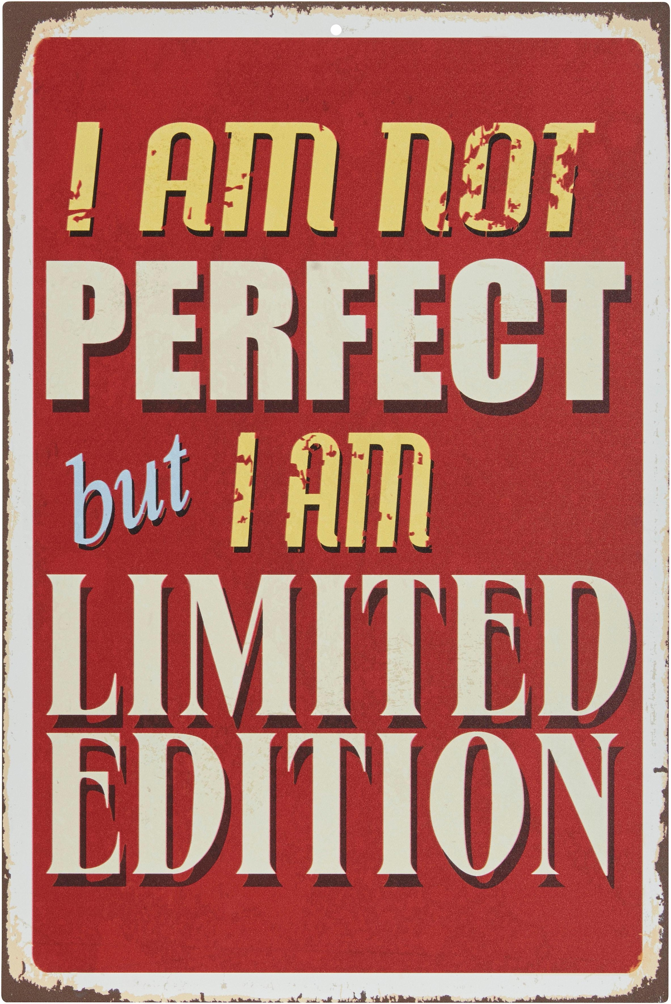 Home affaire Metallbild »I am not perfect …«, Maße (B/H): ca. 30/45 cm