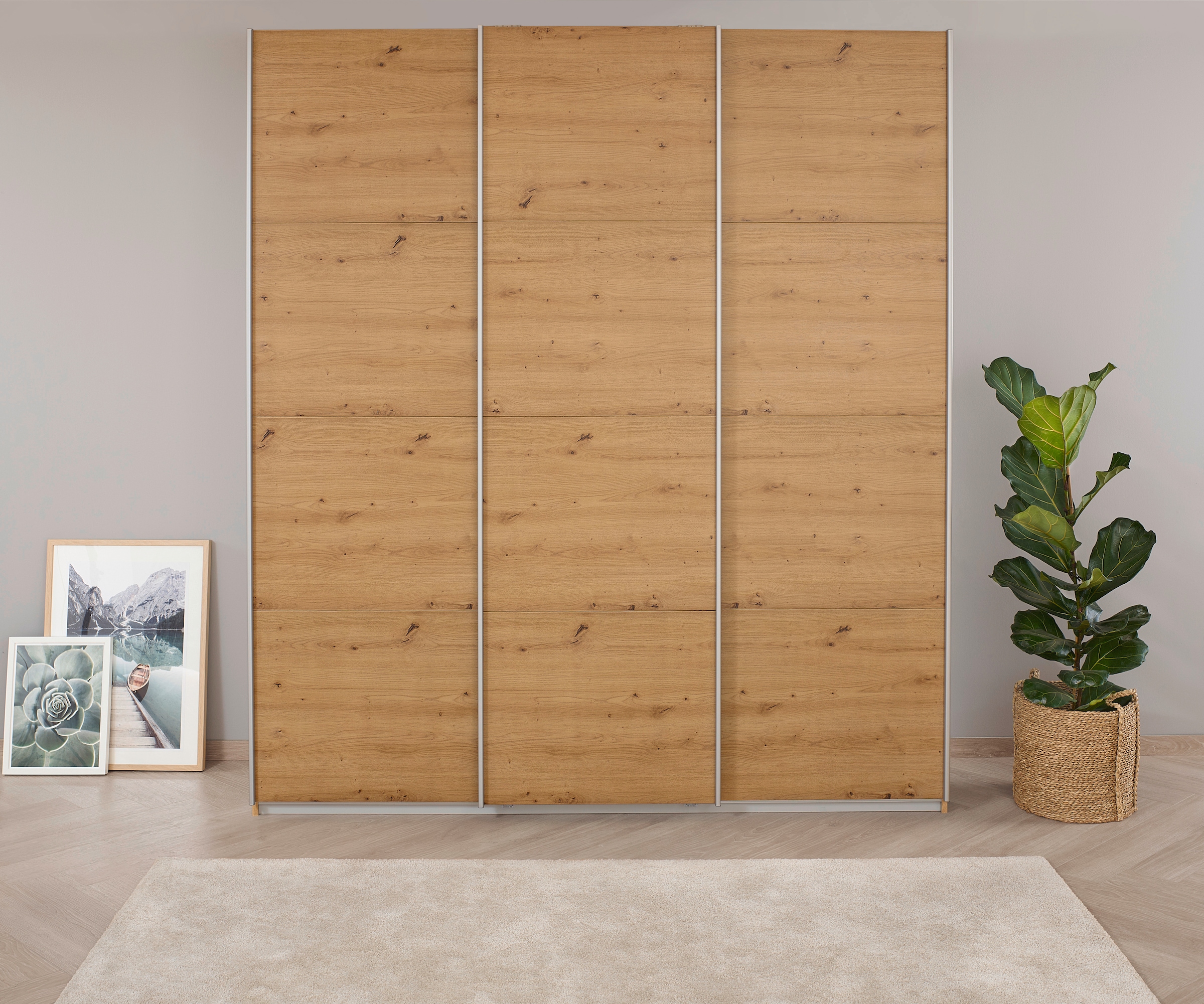 rauch Schwebetürenschrank »Kleiderschrank Schrank Garderobe KOLUNA mit Dekor-Front« Breiten 203/271/315/360 cm Höhen 210/229 cm,  inkl. 2 Innenschubladen sowie extra Einlegeböden MADE IN GERMANY