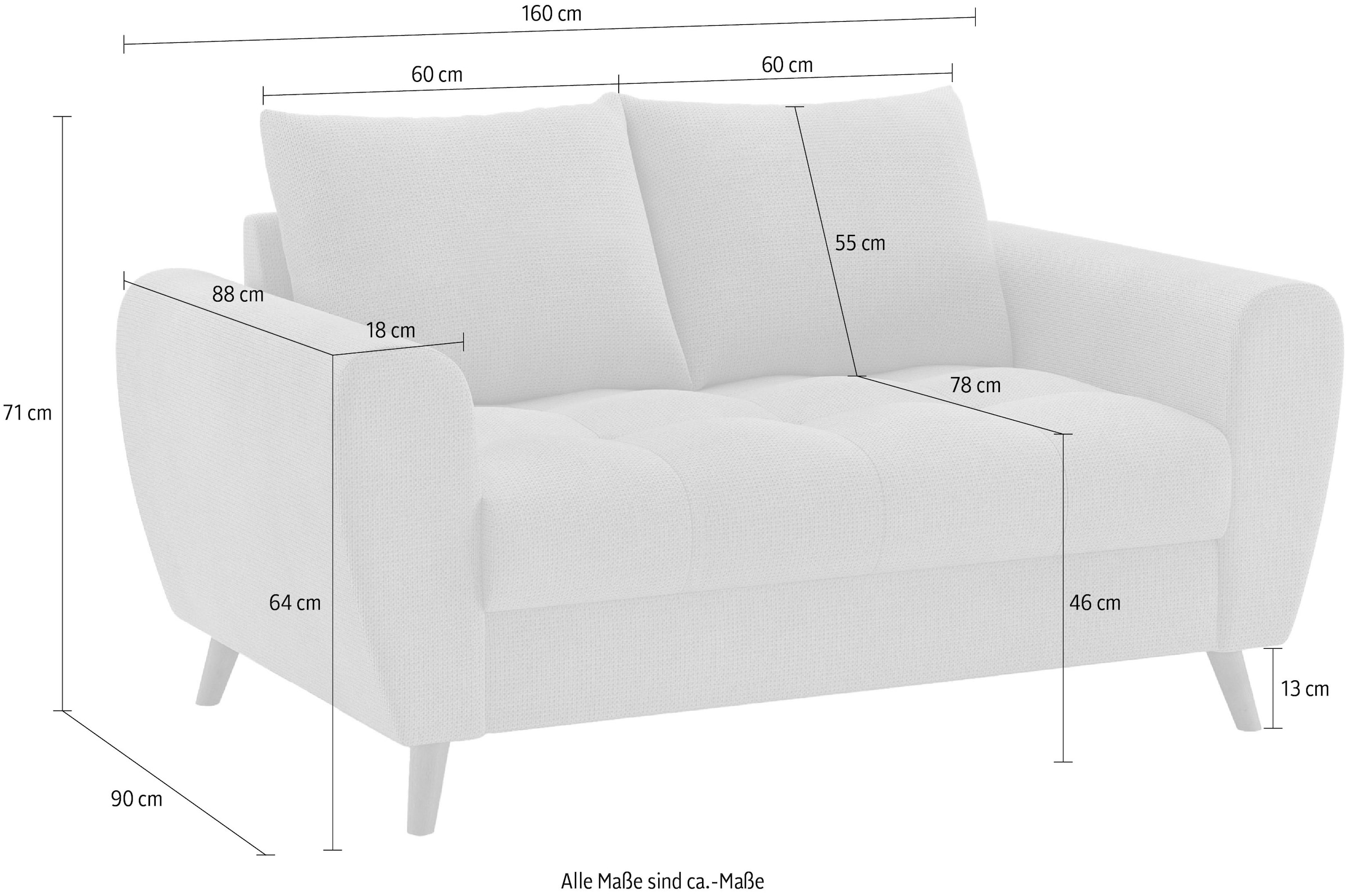 Mr. Couch 2-Sitzer »Blackburn II«, Mit Kaltschaumpolsterung bis 140 kg belastbar