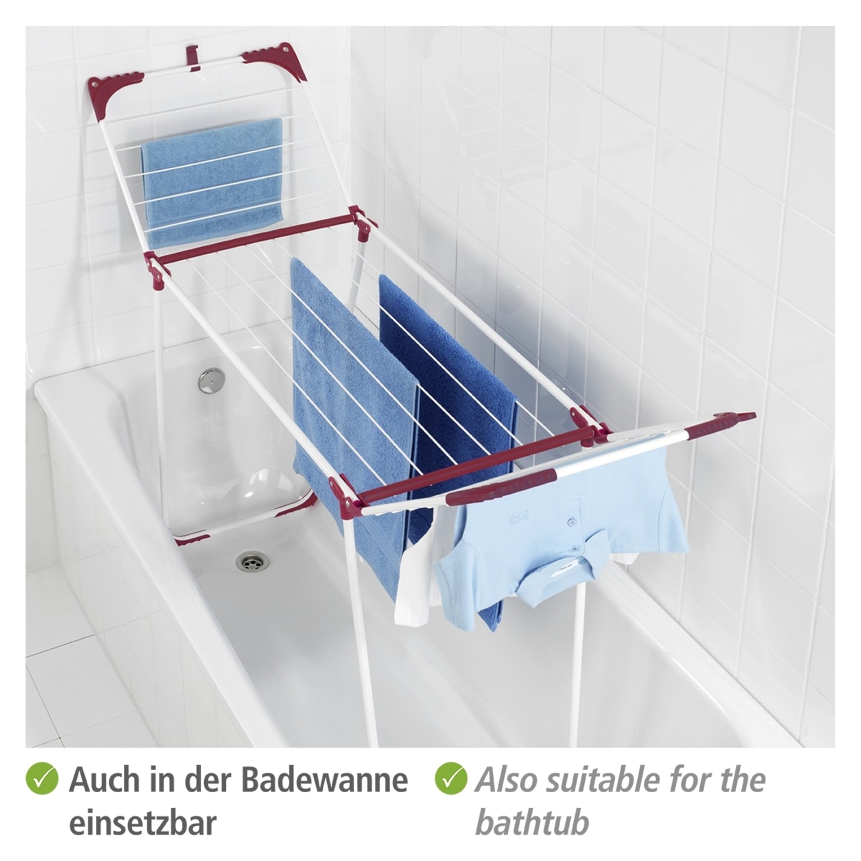 WENKO Wäscheständer »Modell Summer Dry«, Flügelwäschetrockner, 13 m Trockenlänge, platzsparend zusammenklappbar