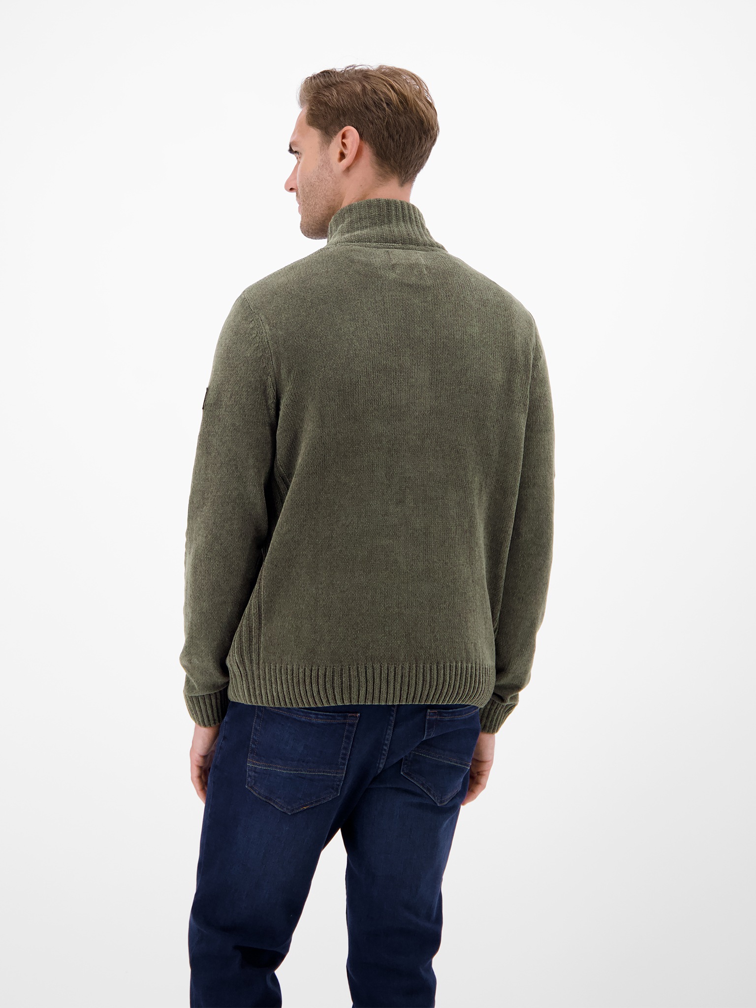 LERROS Strickpullover Chenille-Pullover mit Troyer