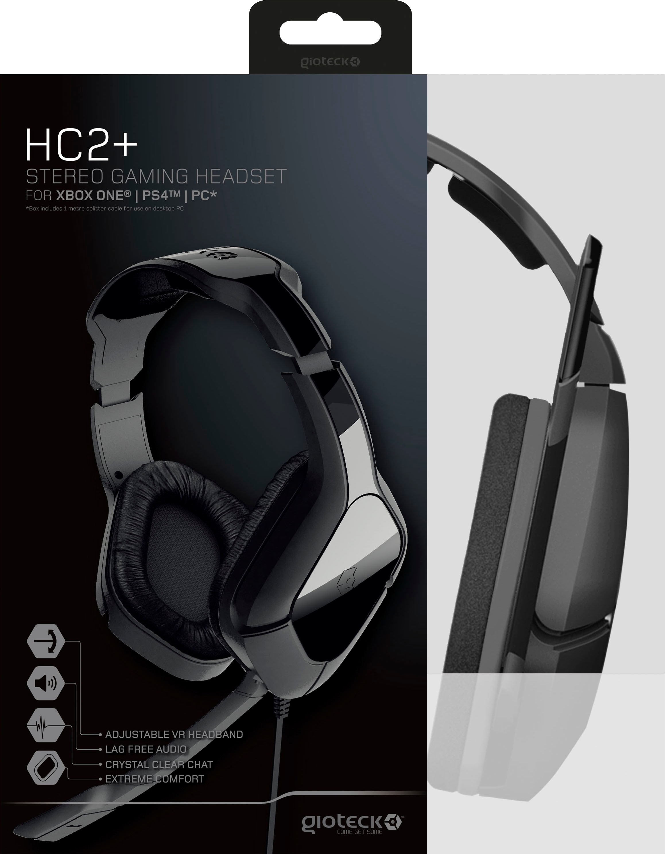 Gioteck Gaming-Headset »Gioteck GI018401 ➥ Mikrofon abnehmbar-Noise- Jahre Garantie 3 XXL | UNIVERSAL Cancelling HC2+«