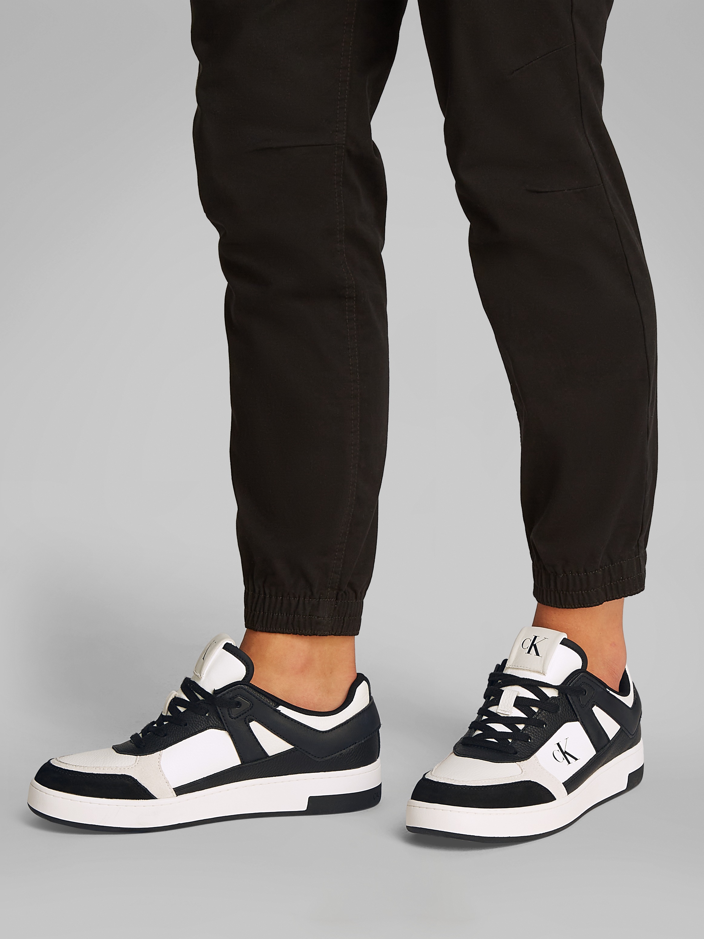 Calvin Klein Jeans Sneaker »BASKET CUP LOW LACEUP LTH MIX«, Basket-Sneaker, Schnürschuh, Halbschuh, Freizeitschuh mit CK Logo
