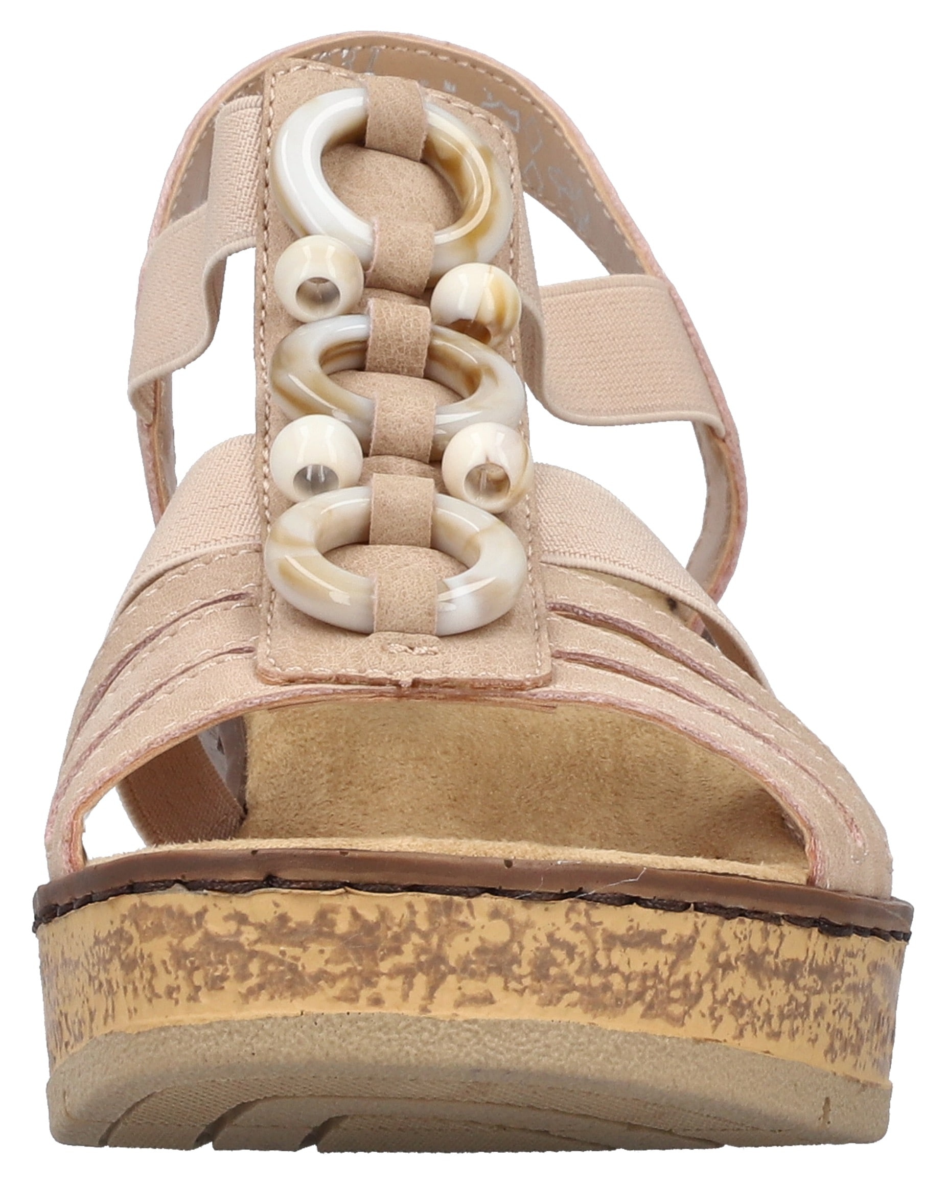 Rieker Keilsandalette  Sommerschuh, Plateausandale, Schlupfschuh mit seitlichen Gummizügen