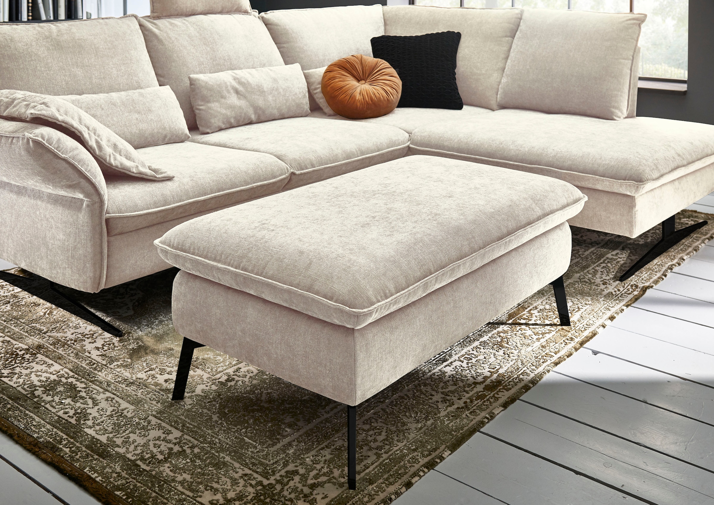 3C Carina Hockerbank »Haya«, passend zum "Haya" Ottomanen-Ecksofa, Bodenfreiheit 18 cm