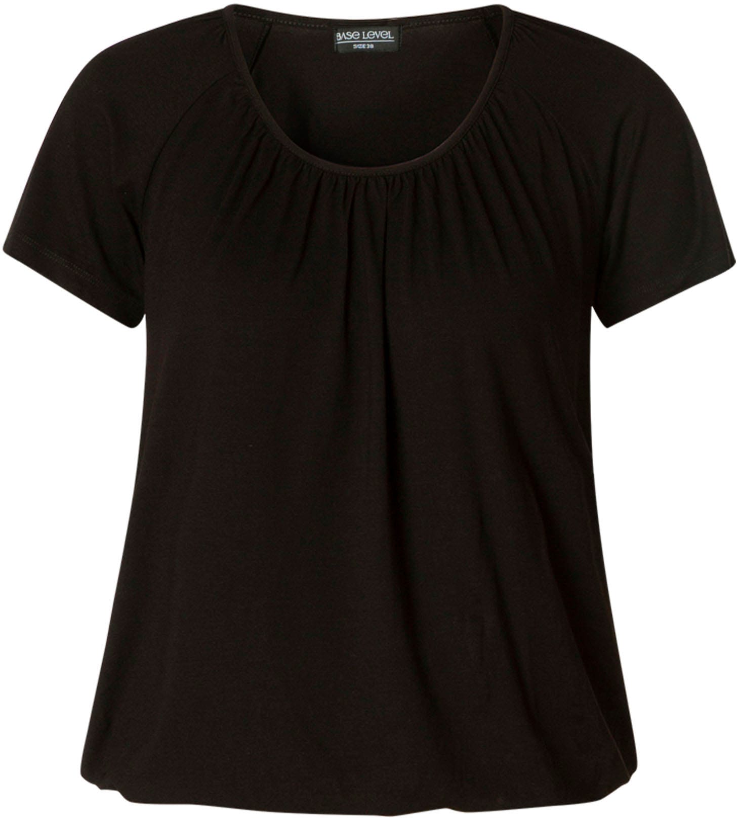 Base Level Curvy Ballonshirt »Yoni«, mit gerafftem Rundhalsausschnitt