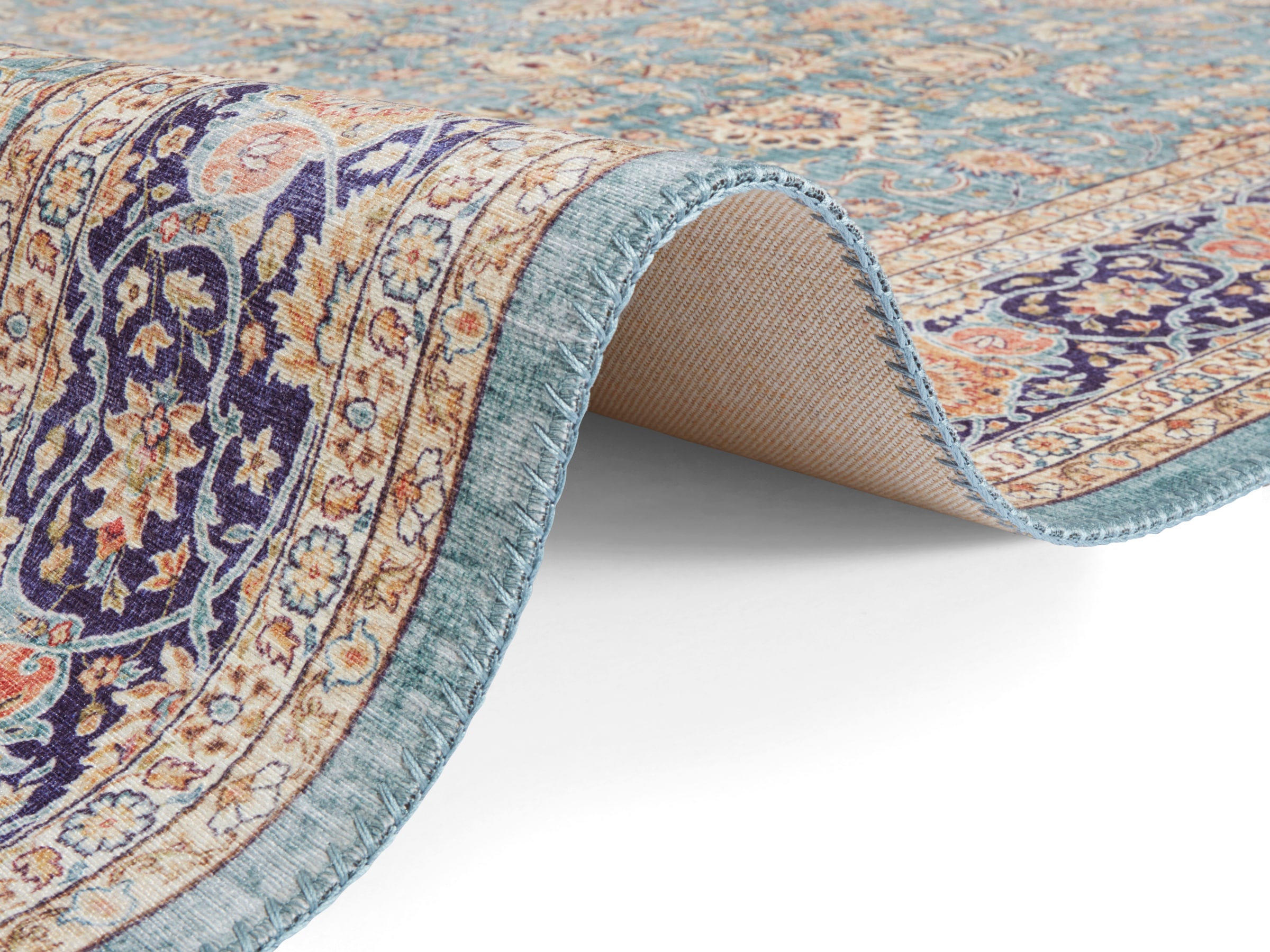 ELLE DECORATION Teppich »Keshan Maschad« rechteckig 5 mm Höhe Orientalisch, Läufer, Kurzflor, Vintage, Wohnzimmer, Schlafzimmer