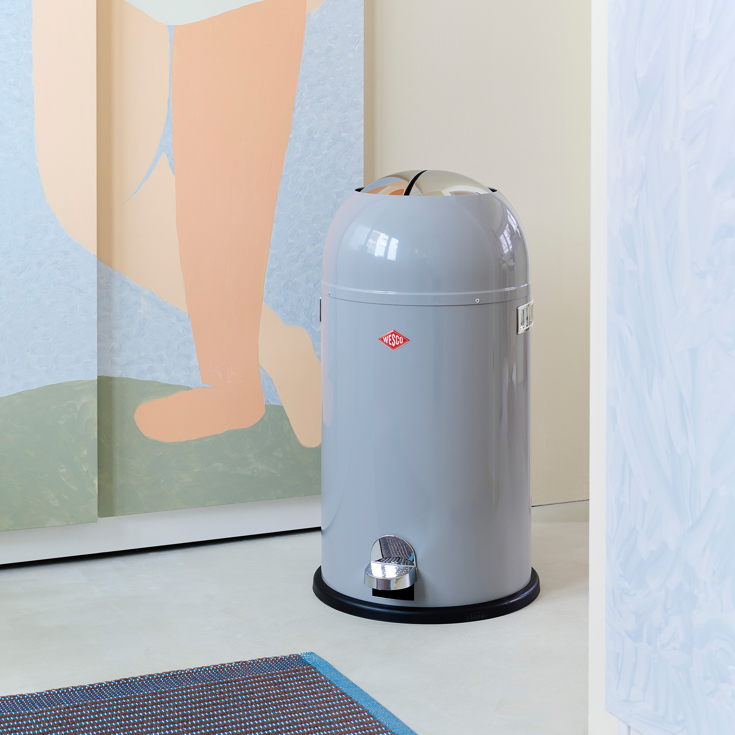 WESCO Mülleimer »Kickmaster Abfallsammler mit Dämpfer« 1 Behälter mit Metalleinsatz, Fußtritt, Klappe, Griff und Bodenring