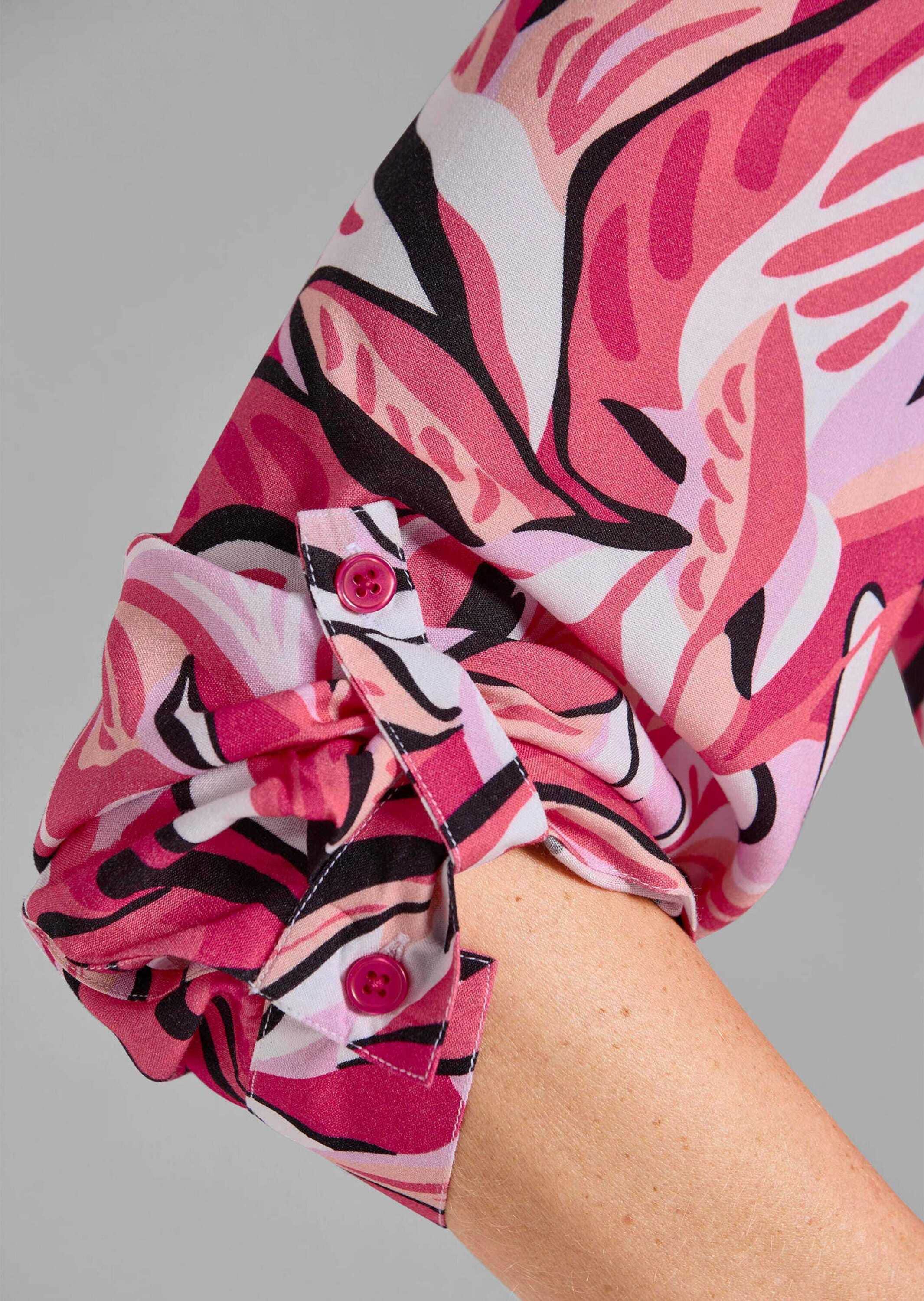 GOLDNER Sommerkleid »Kurzgröße Druckkleid mit floralem Muster« Taschen in der Seiennaht