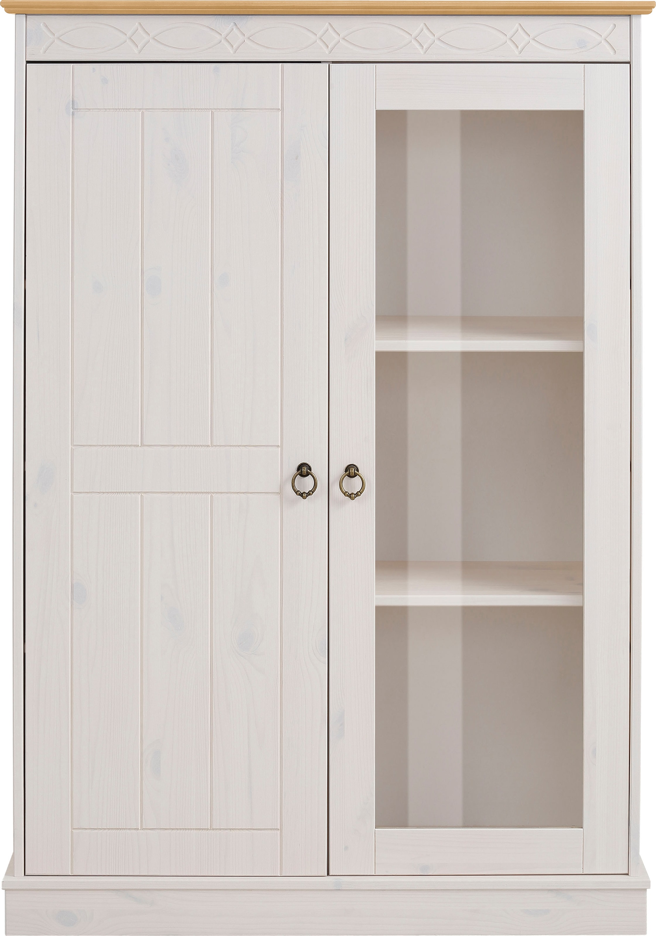 Home affaire Highboard »Indra«, Vitrine, Breite 85 cm, aus massiver Kiefer