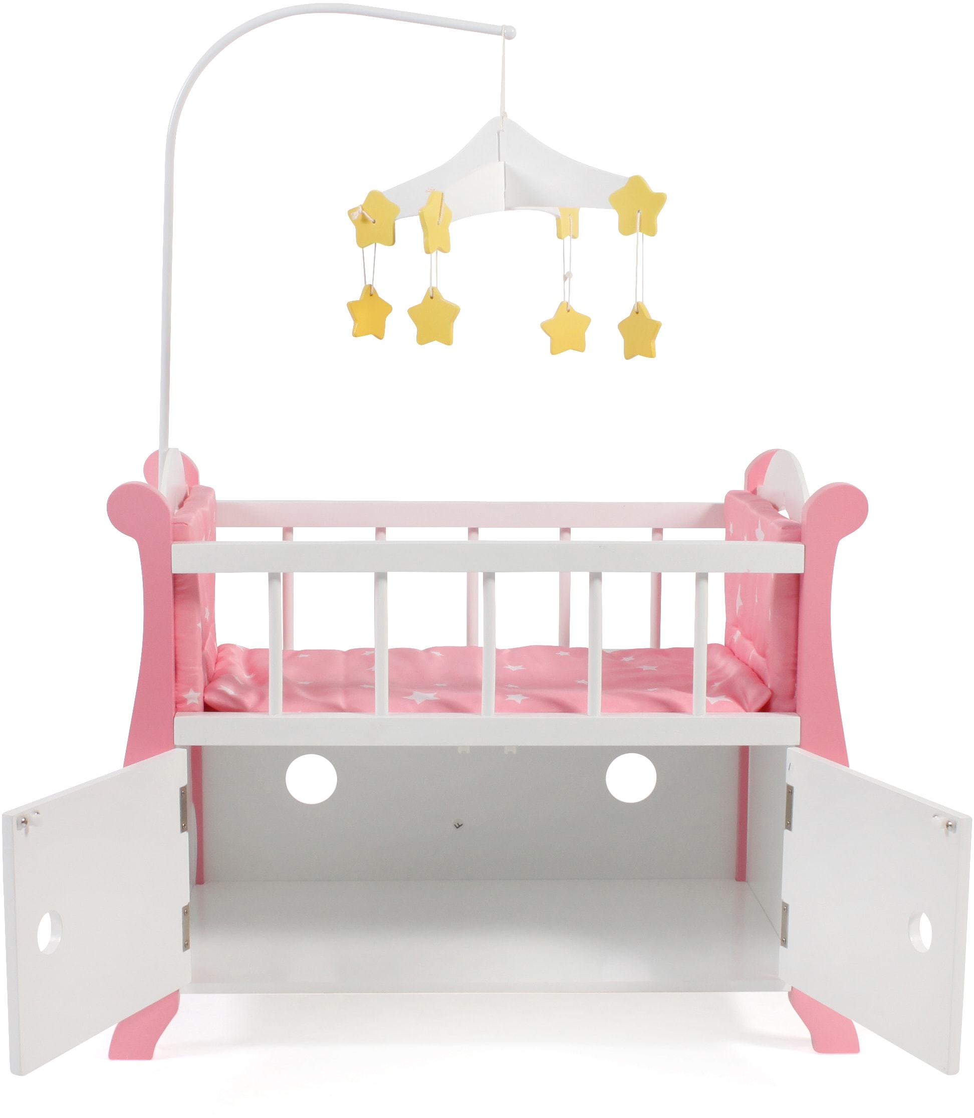 CHIC2000 Puppenbett »Stars Pink« aus Holz mit Mobile