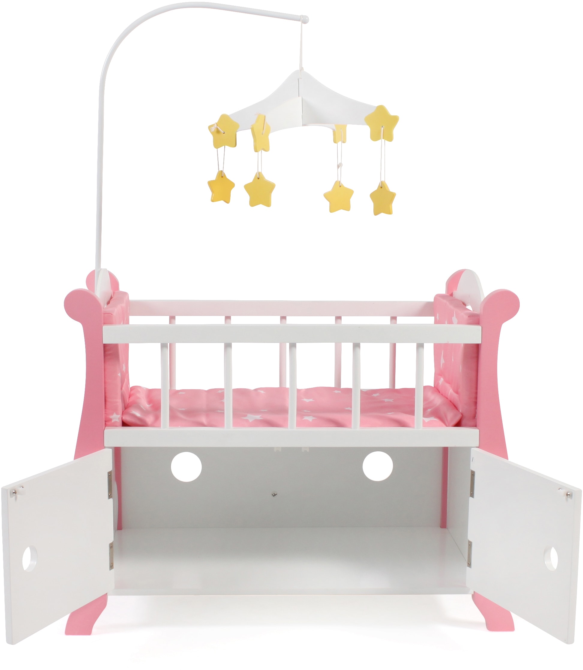 CHIC2000 Puppenbett »Stars Pink«, aus Holz mit Mobile