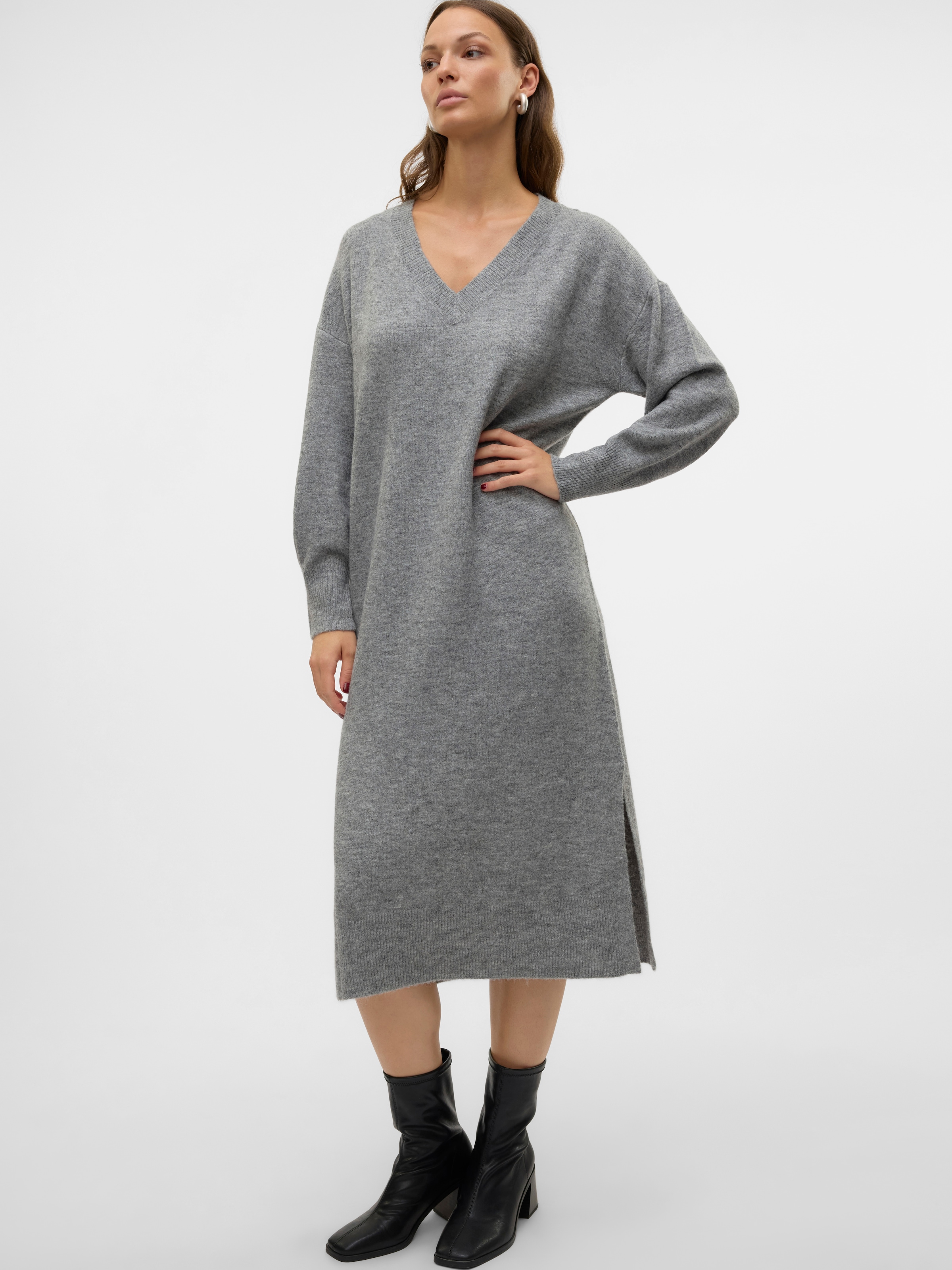 Vero Moda Strickkleid »VMJUPITER LS V-NECK CALF DRESS BF«