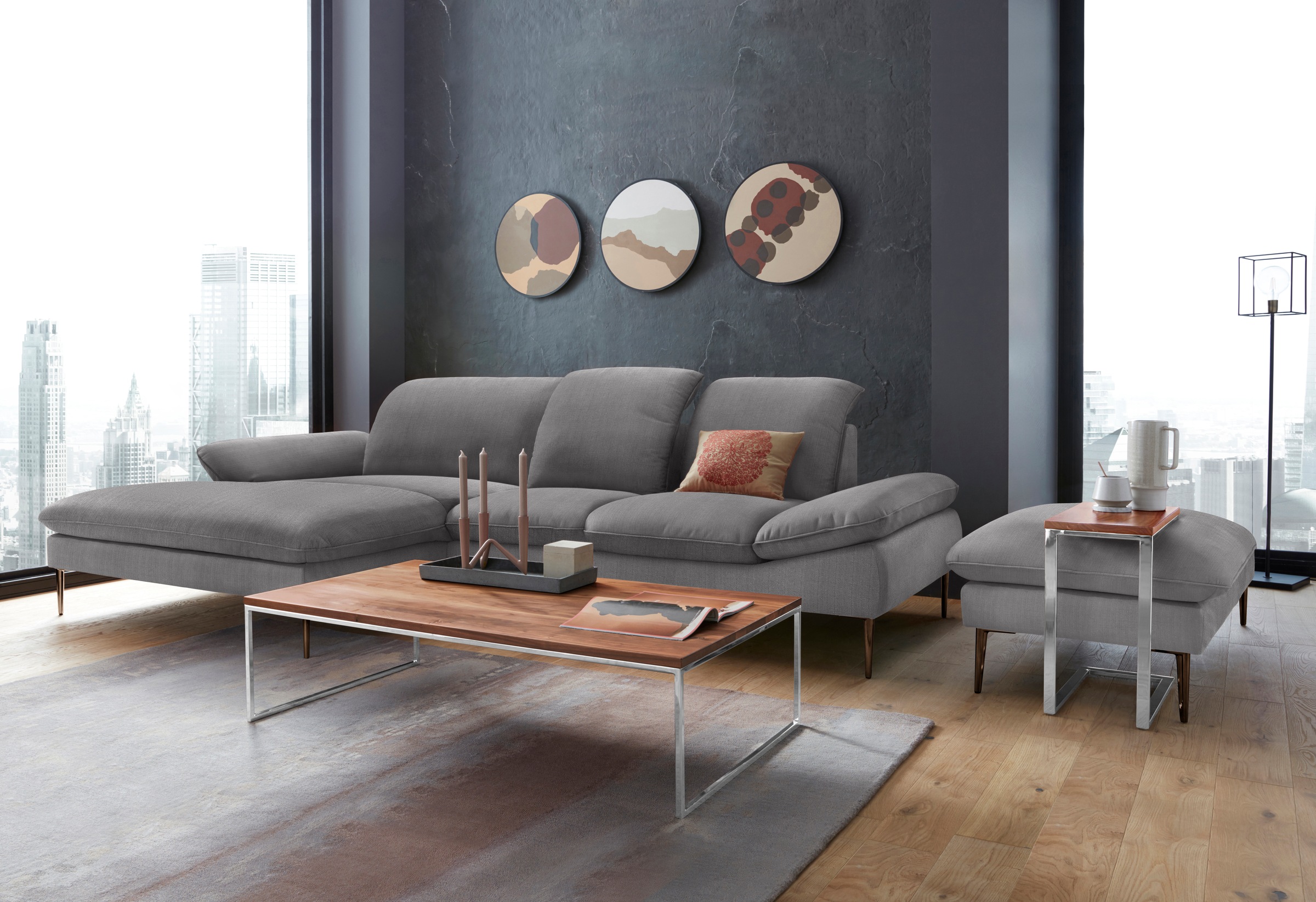 W.SCHILLIG Hocker »enjoy&MORE«, Füße bronze pulverbeschichtet, Breite 106 cm