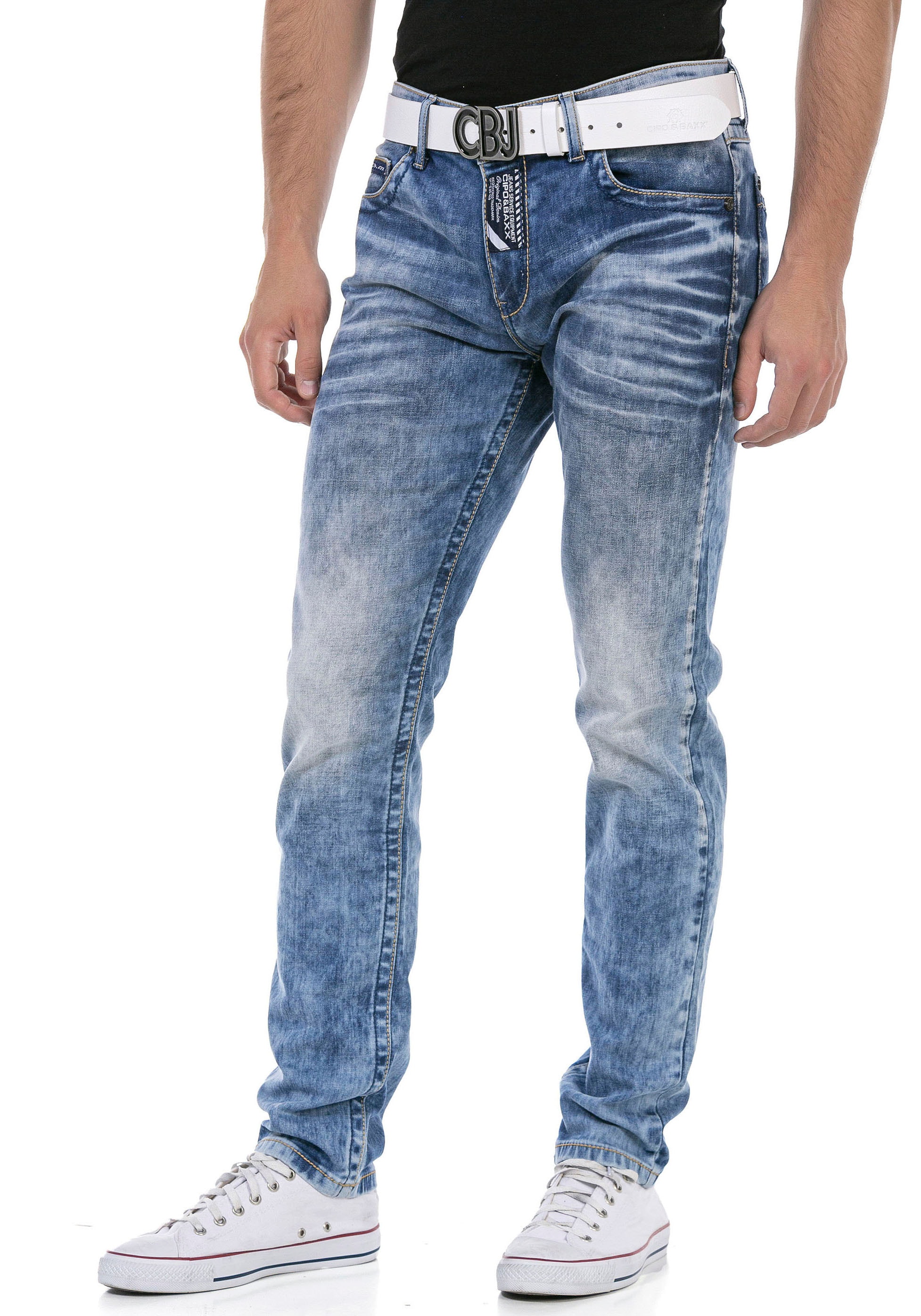 Cipo & Baxx Regular-fit-Jeans mit markanter Waschung