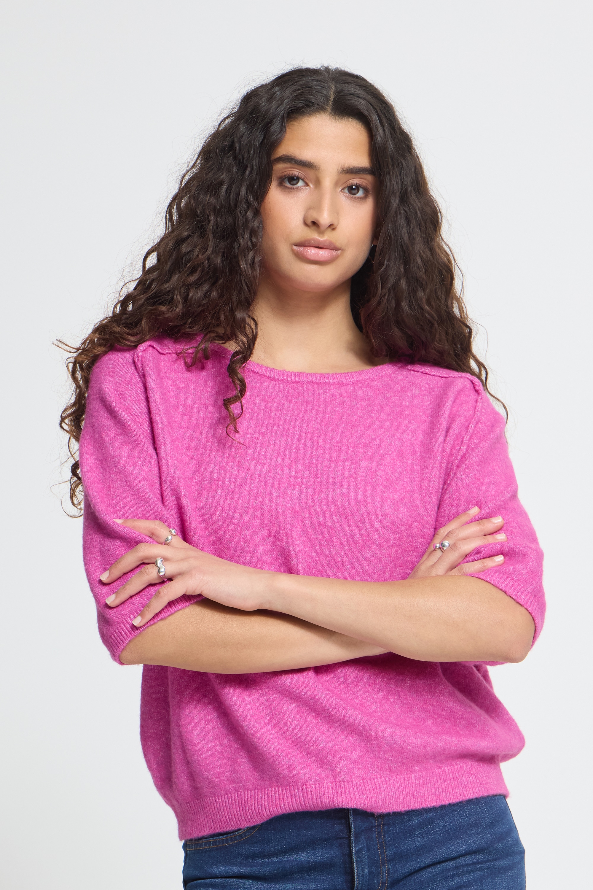 Ichi Kurzarmpullover »Damen Kurzarm-Bluse IHDASILA«