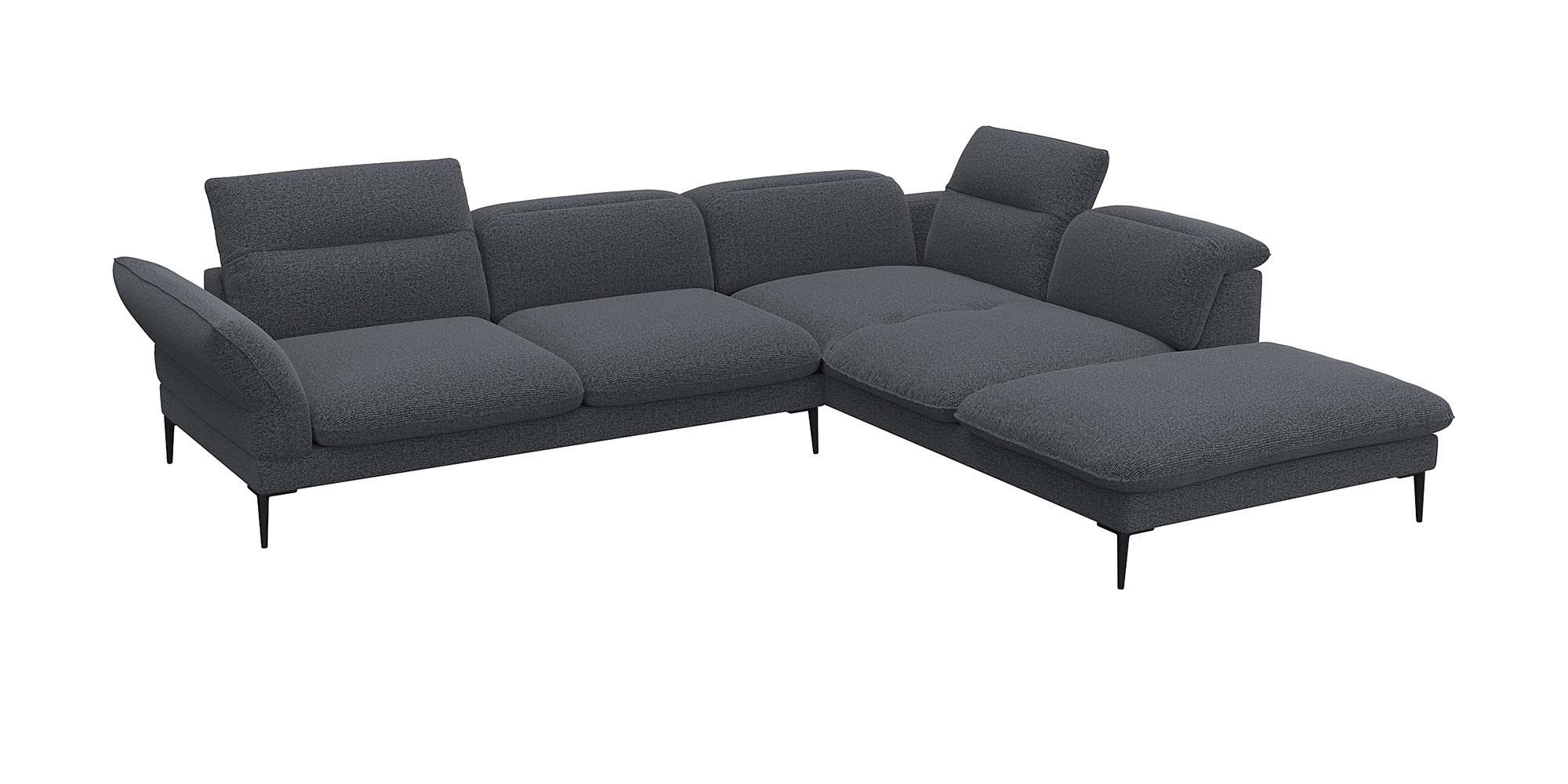 FLEXLUX Ecksofa »Salino, Funktionssofa mit Ottomane, Relaxsofa, Ecksofa« Sofa mit Arm- und Kopfteil-Verstellungen, Kaltschaum & Stahl-Wellen