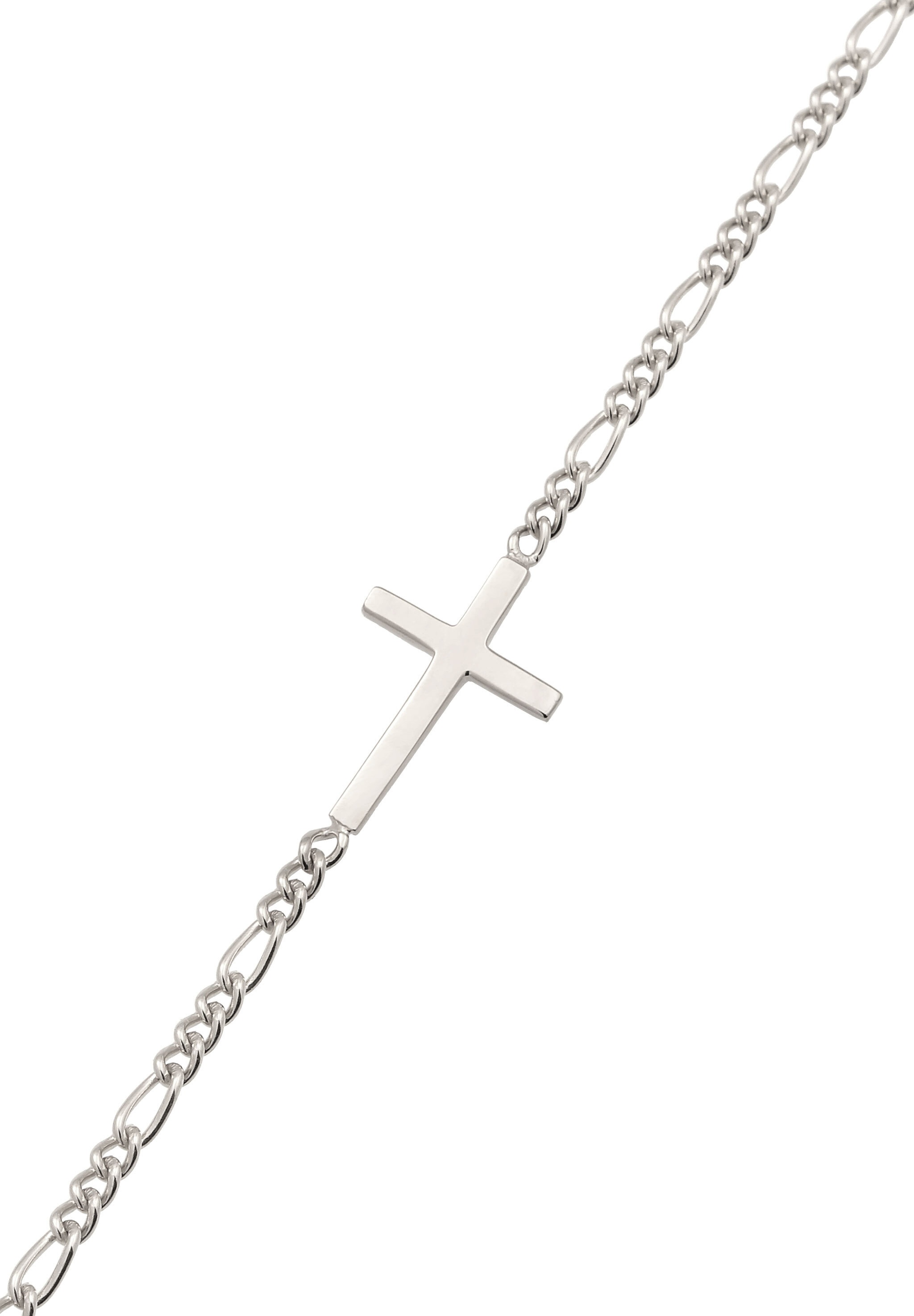 Kuzzoi Armkette »Armband Kreuz Figarokette 925 Sterling Silber«