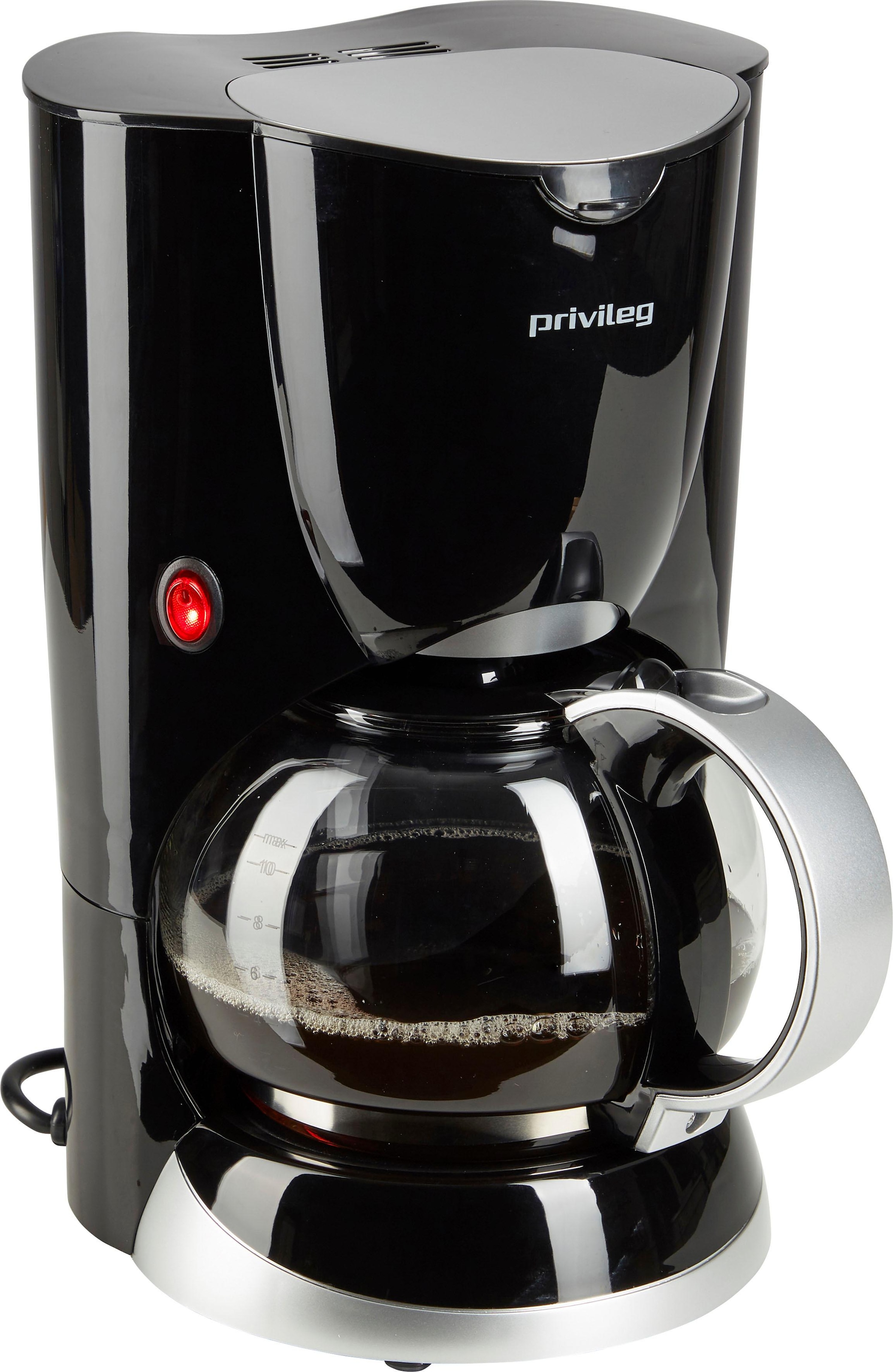 Privileg Filterkaffeemaschine »Max. 1080 Watt«, 1,37 l Kaffeekanne,  Papierfilter, 1x4, schwarz mit 3 Jahren XXL Garantie