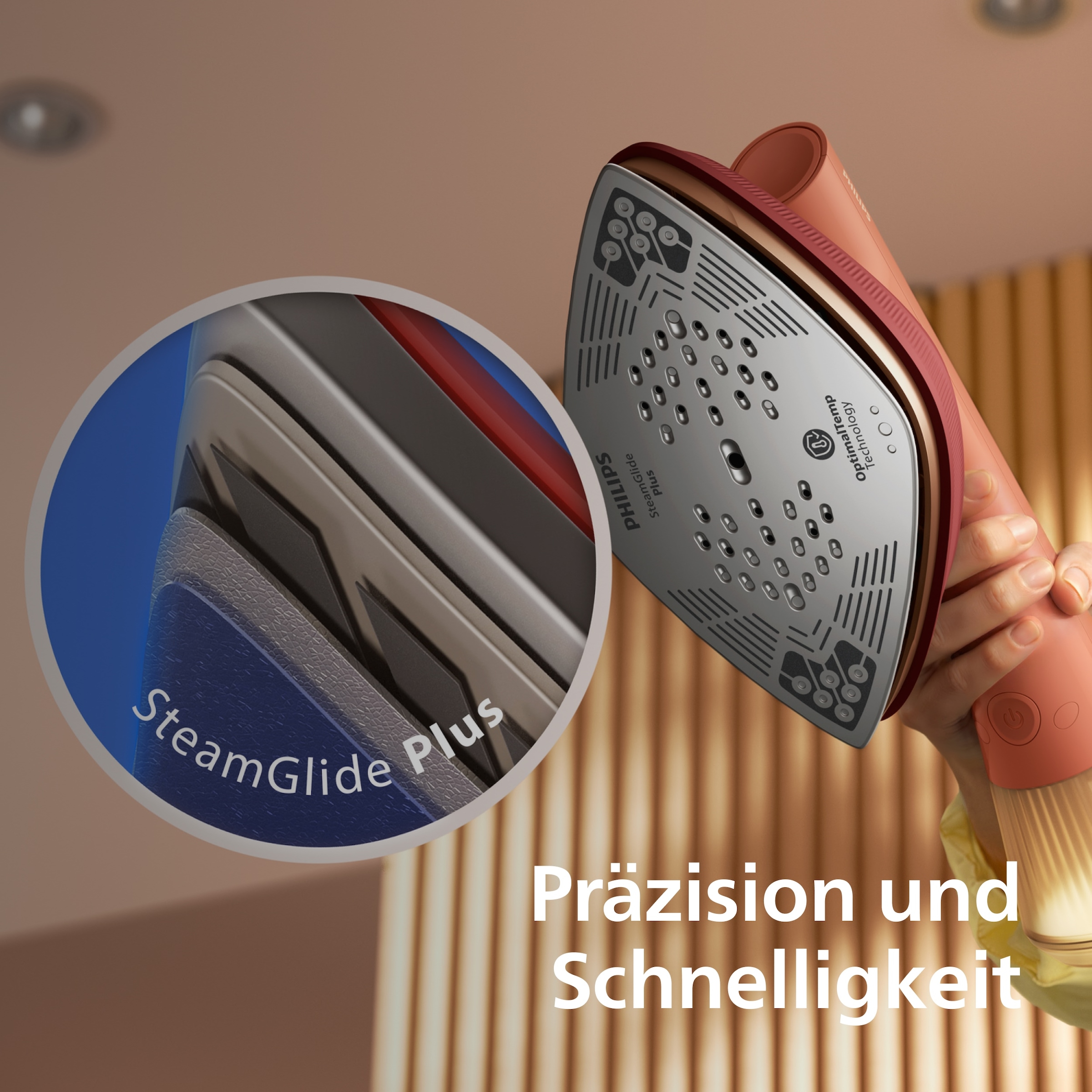 Philips Dampfbügeleisen »GC213/50 OneTurn 2-in-1 Bügeleisen & Steamer, StyleMat & Dock inkl.« 1800 W 1800 W, SteamGlide Plus, 200ml Wasserbehälter und 90 g Dampfstoß