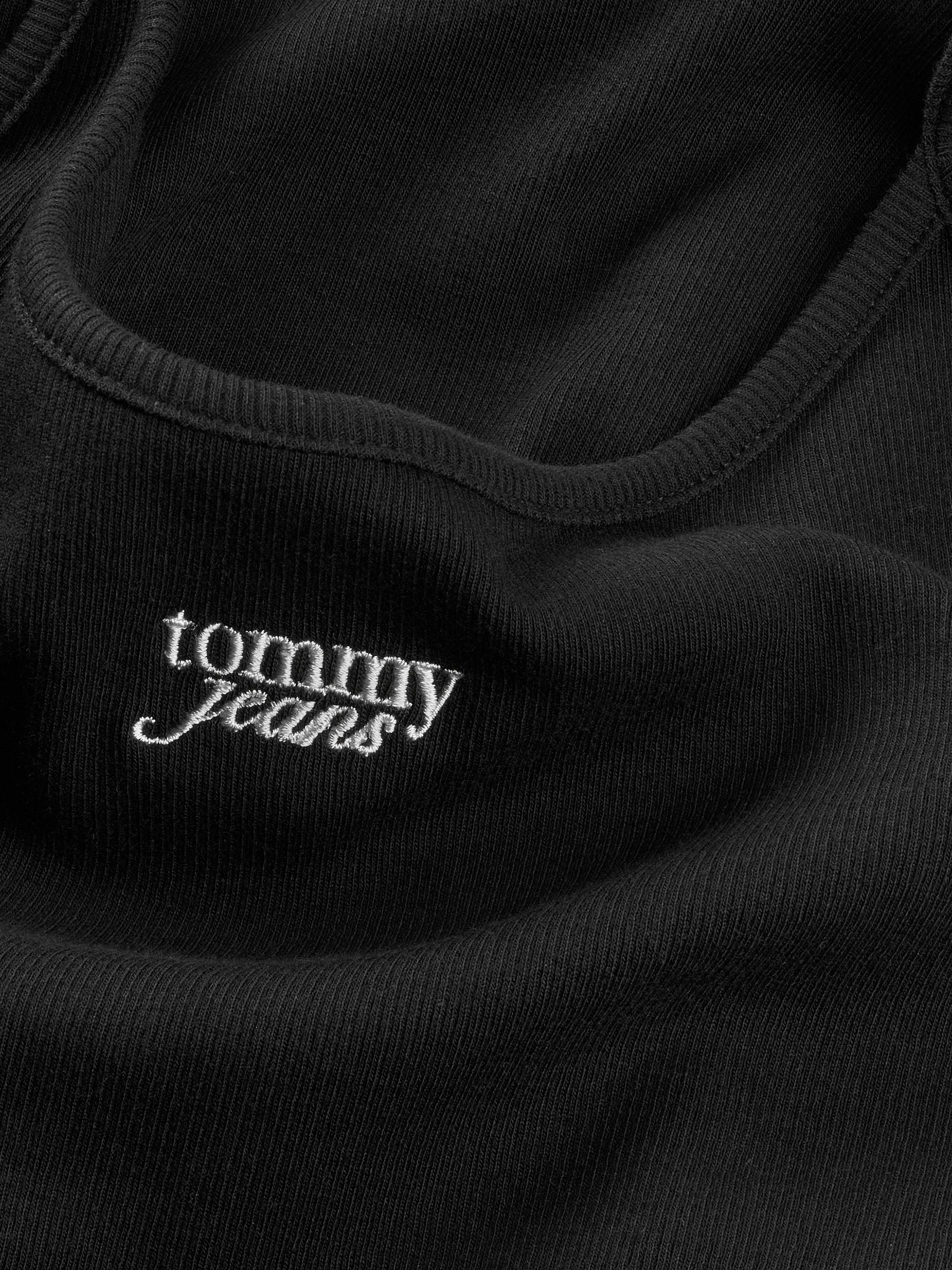 Tommy Jeans Spaghettitop »TJW SCRIPT STRAPPY TOP«, in Rippoptik, mit Logoschriftzug