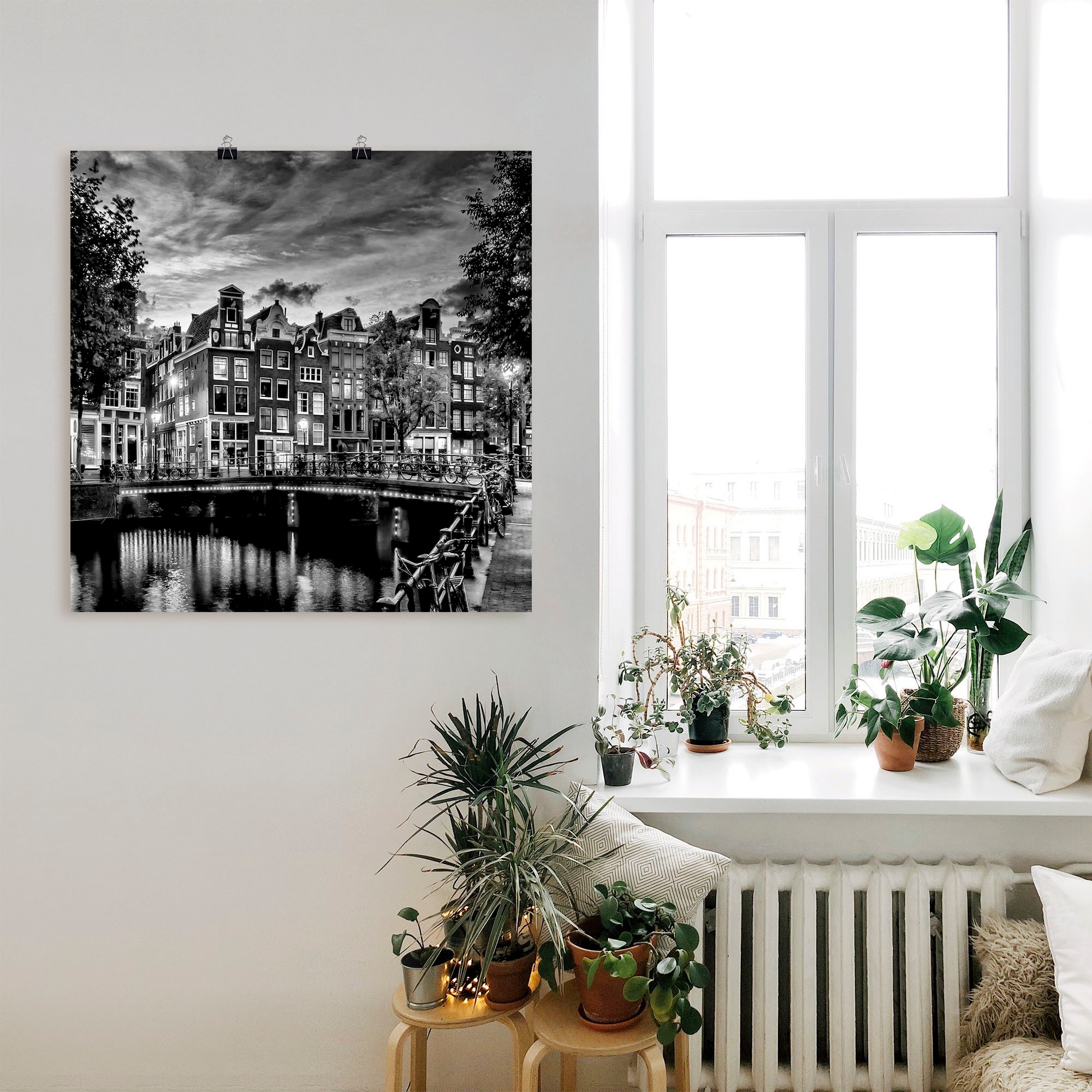 Artland Wandbild Wandaufkleber Abendidylle«, St.), versch. Größen als Amsterdam, bequem »Amsterdam in Leinwandbild, oder Poster (1 Alubild, kaufen