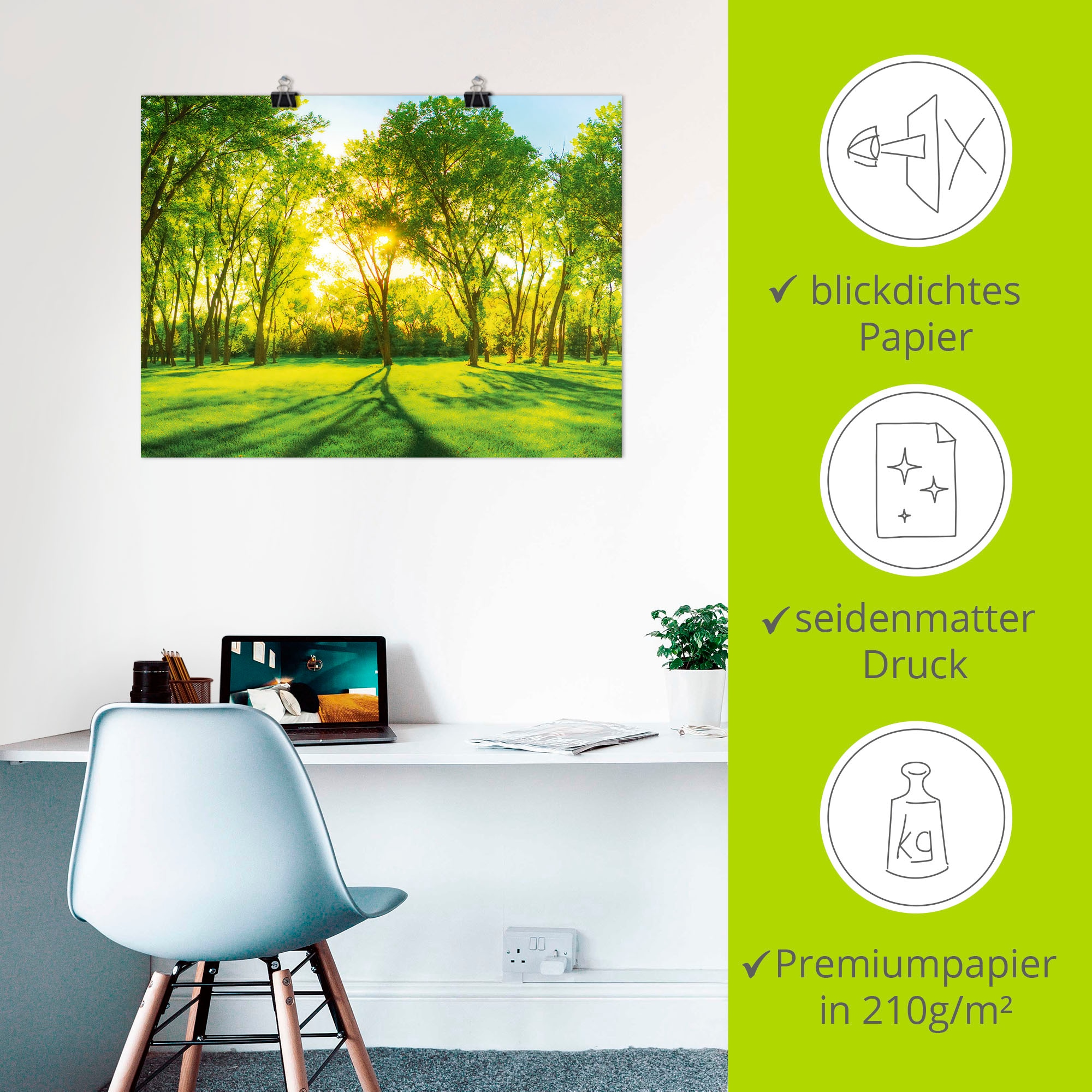 Artland Wandbild »Frühlingswärme II« Wiesen & Bäume 1 Stk. tlg. als Leinwandbild, Poster, Wandaufkleber in verschied. Größen