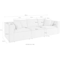 Guido Maria Kretschmer Home&Living 3-Sitzer »Comfine«, zusammengesetzt aus Modulen, in 3 Bezugsqualitäten und vielen Farben möglich, Bezug auch in Luxus-Microfaser in Teddyfelloptik