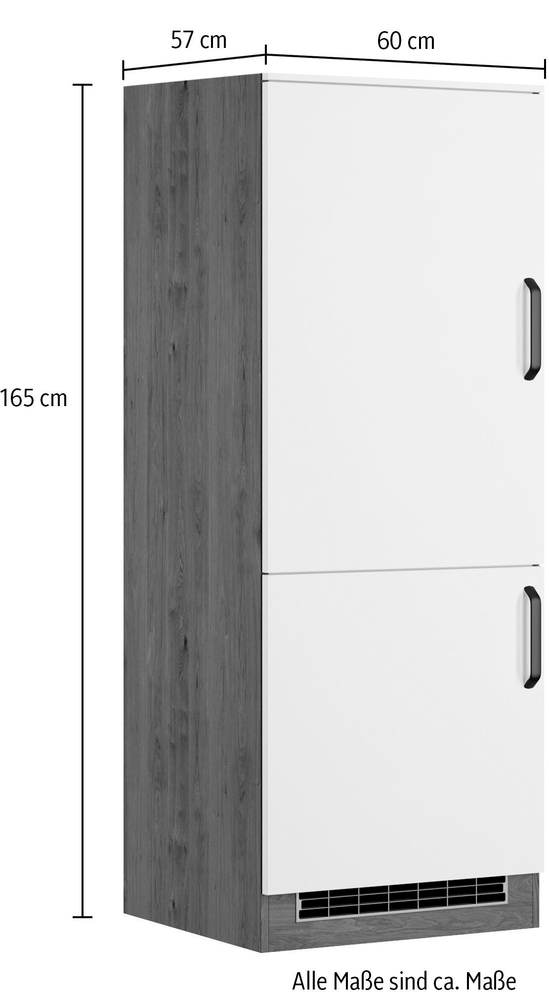 wiho Küchen Kühlumbauschrank »Elba«, Breite 60 cm, Höhe 165 cm
