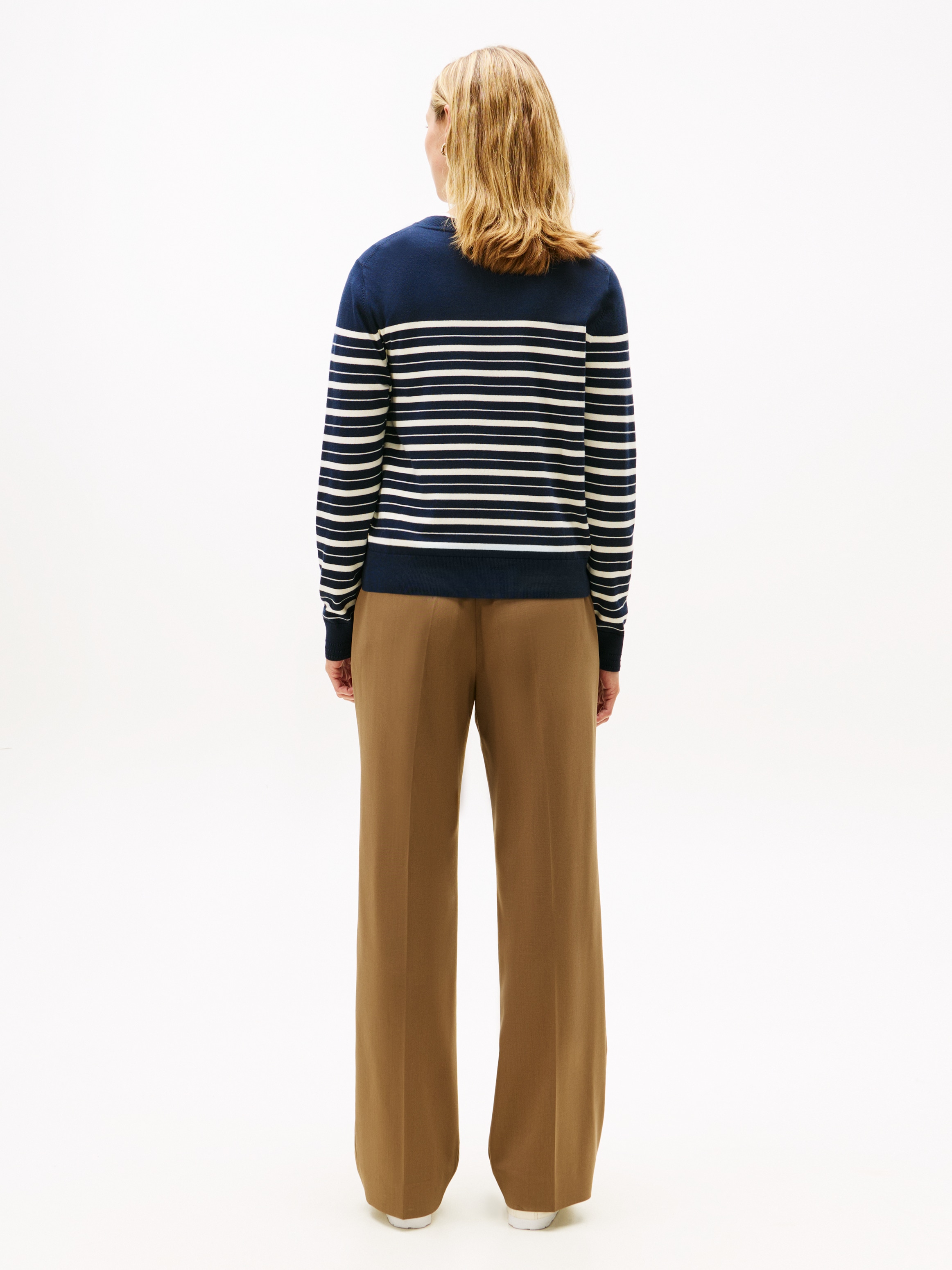 Tommy Hilfiger Cardigan »CO JERSEY STITCH CARDIGAN« Baumwollmischung, regular fit, Rundhals, goldfarbene Knöpfe