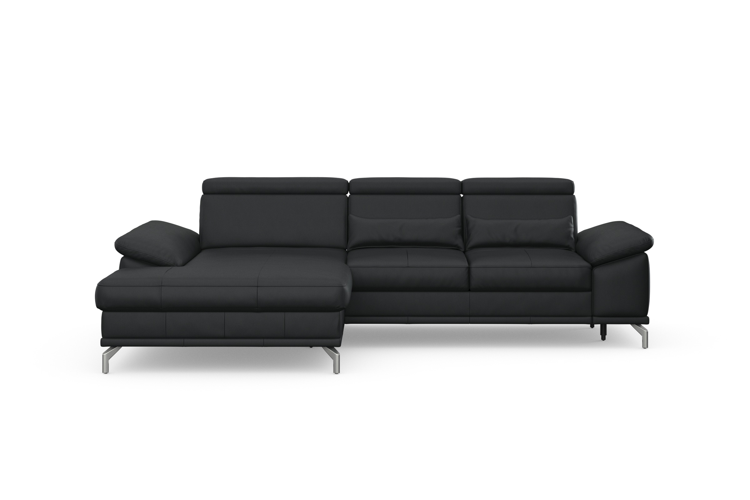 sit&more Ecksofa »Cabrio L-Form, B: 295 cm, mit Sitztiefen-, Arm- & Kopfteilverstellung«, 2 Nierenkissen, Federkern, optional Bettfunktion und Stauraum