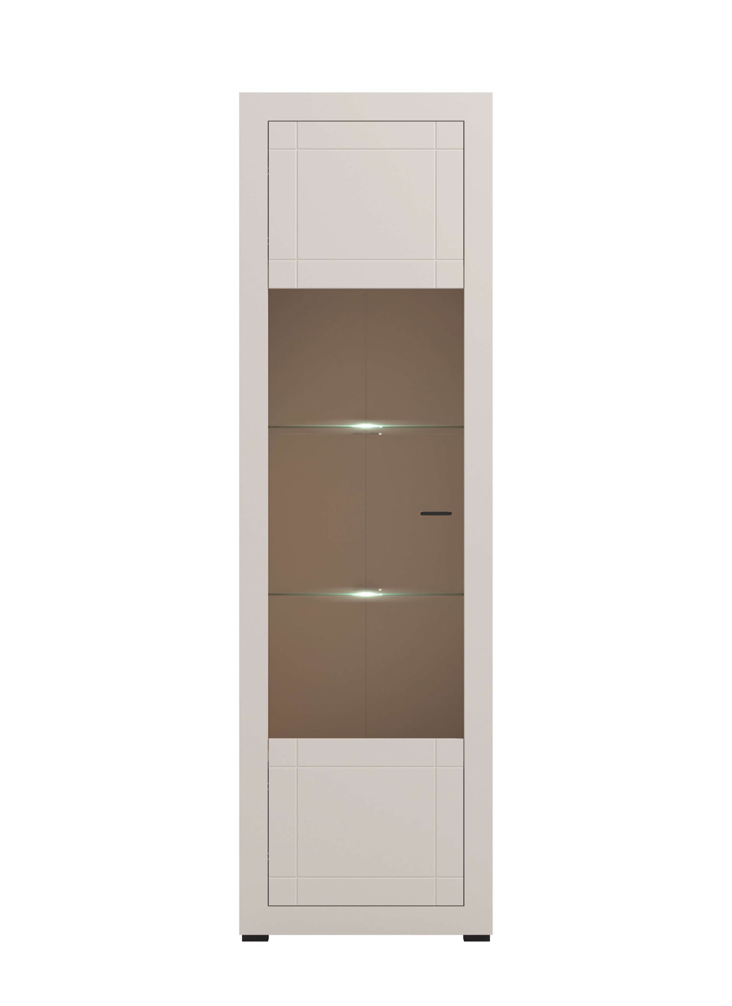 Home affaire Vitrine »Essex Vitrinenschrank, Glasschrank, Standvitrine, Highboard/Sideboard« Präzise Heißfolienprägung, Metallgriff, Eleganter Glasboden