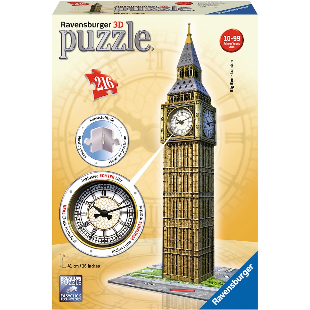 Ravensburger 3D-Puzzle »Big Ben mit Uhr«, Made in Europe, FSC® - schützt Wald - weltweit