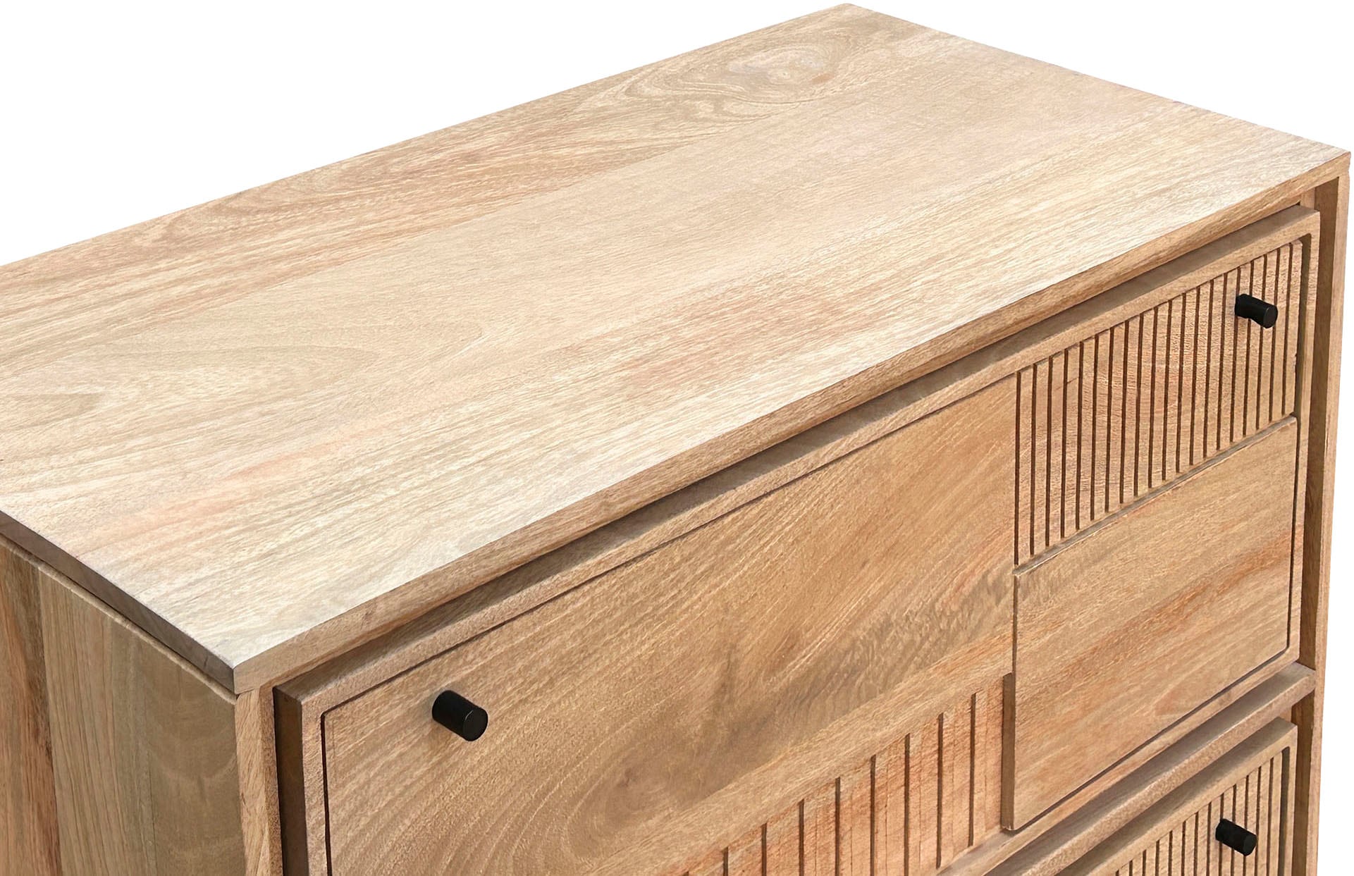 SIT Schuhschrank 1 Stk. tlg. Massiver Schuhschrank mit Lamellen‑Front & kunstvollen Schnitzereien