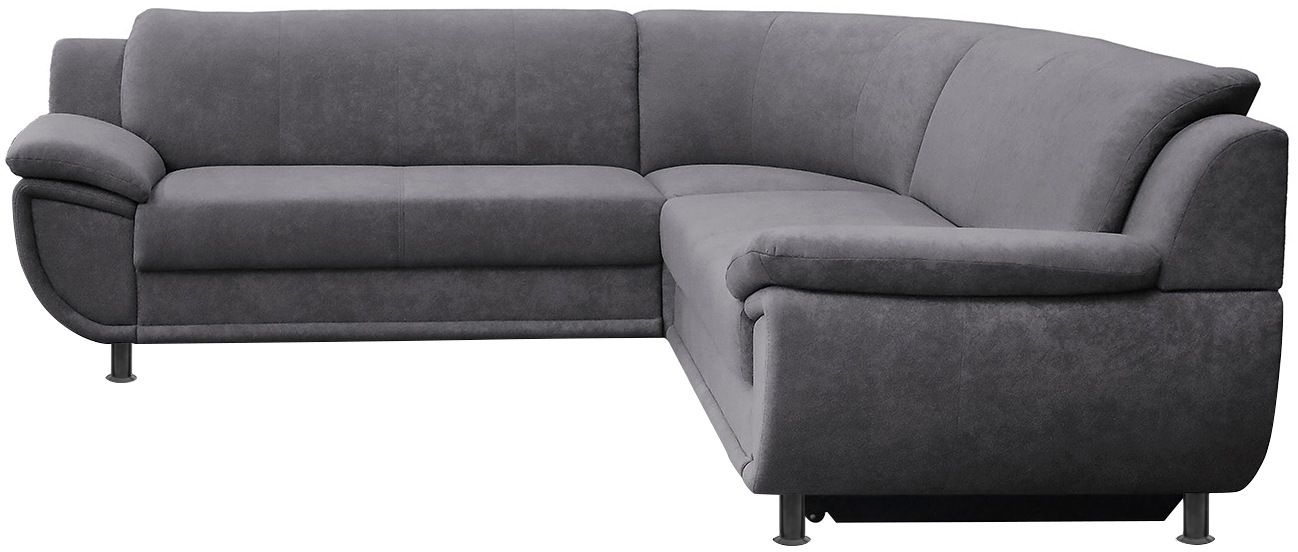 TRENDMANUFAKTUR Ecksofa »Rondo wahlweise mit Schlaffunktion, 267x247 cm (BxT), breite Armlehnen« L-Form, wahlweise mit Federkern bestellbar, Füße schwarz