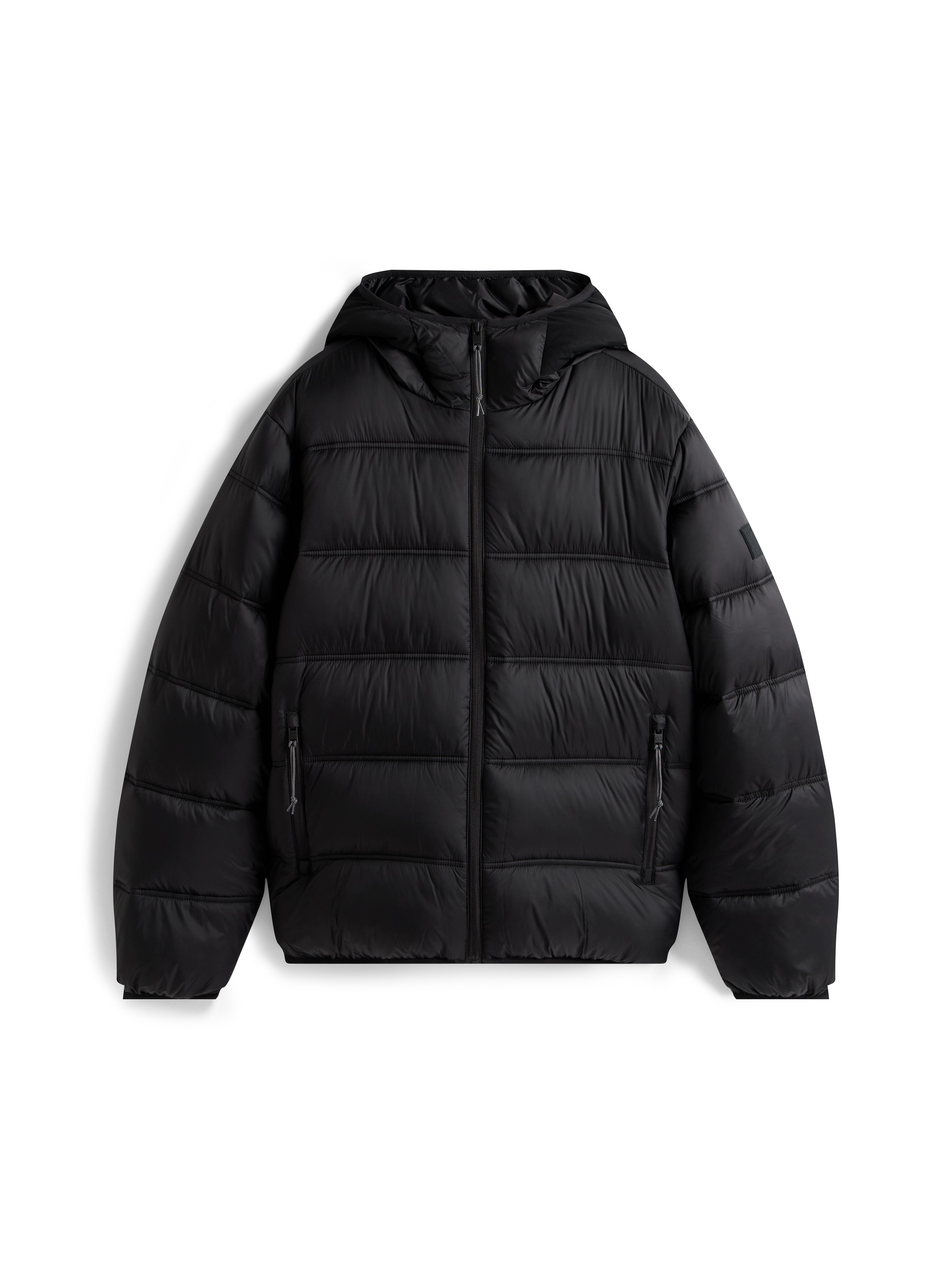 Tommy Jeans Steppjacke »HOODED LOGO PUFFER«, mit Kapuze, Übergangsjacke Regular fit mit Rundhalsausschnitt