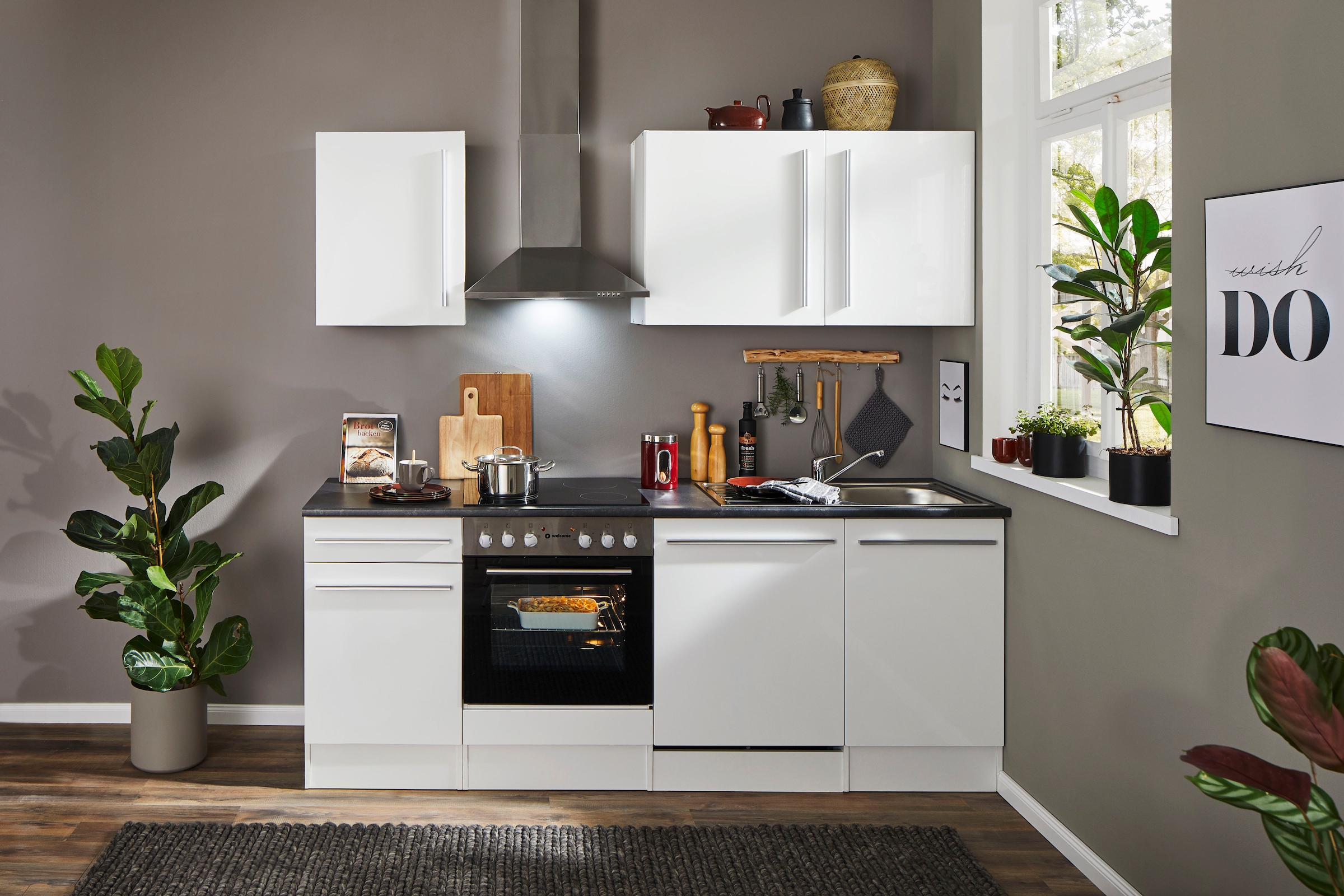 BASIC by Balculina Küchenzeile »Jazz« Breite 220 cm, wahlweise mit E-Geräten