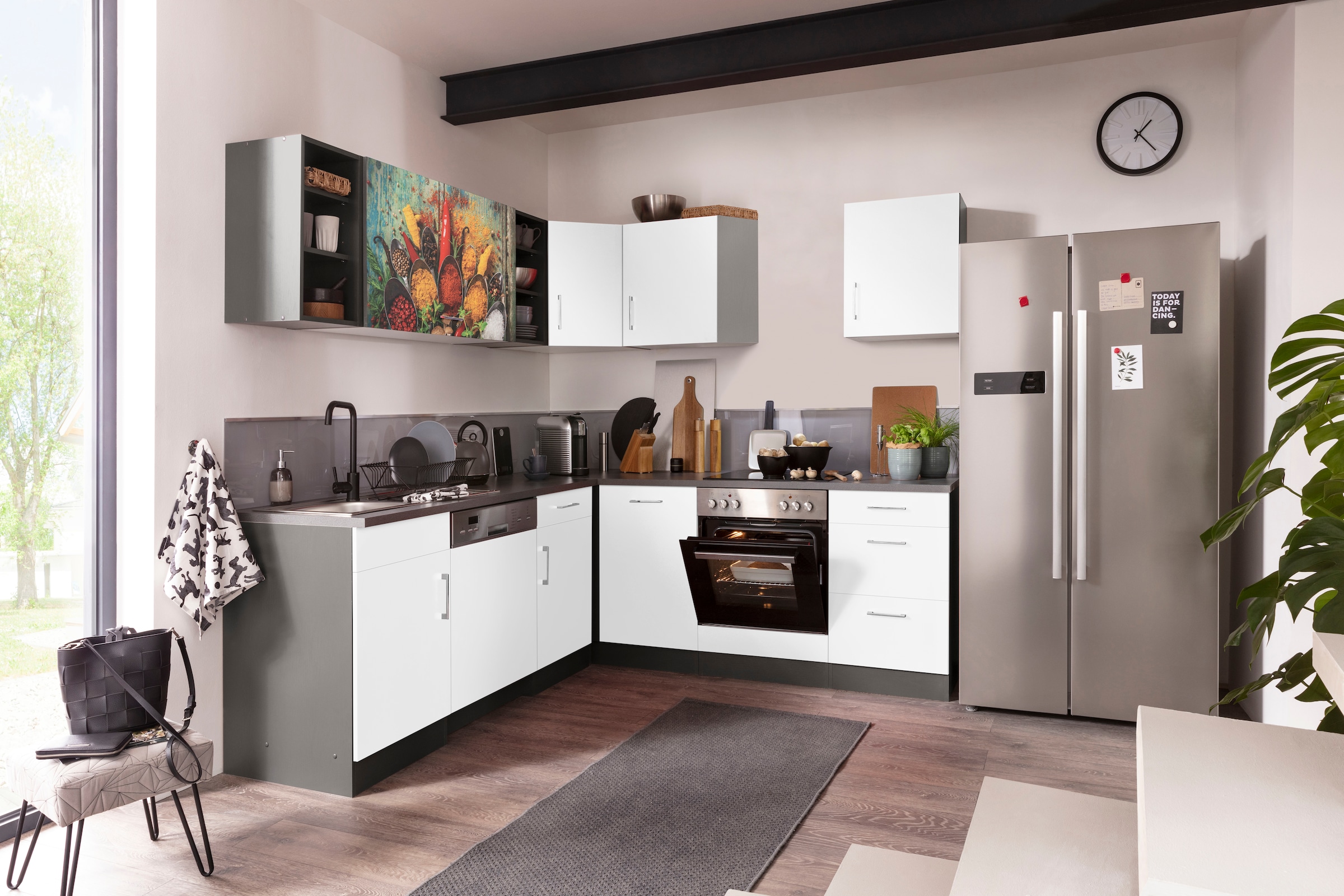 KOCHSTATION Winkelküche »KS-Paris«, ohne E-Geräte, Stellbreite 220/220 cm