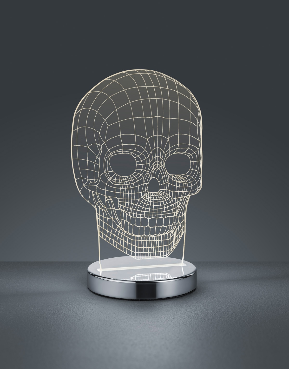 TRIO kaufen Design, flammig-flammig, mit Lichtfarbe LED 1 Jahren »Skull«, Totenkopf | Leuchten Tischleuchte einstellbar Garantie 3 Tischlampe, Acrylplatte, online XXL