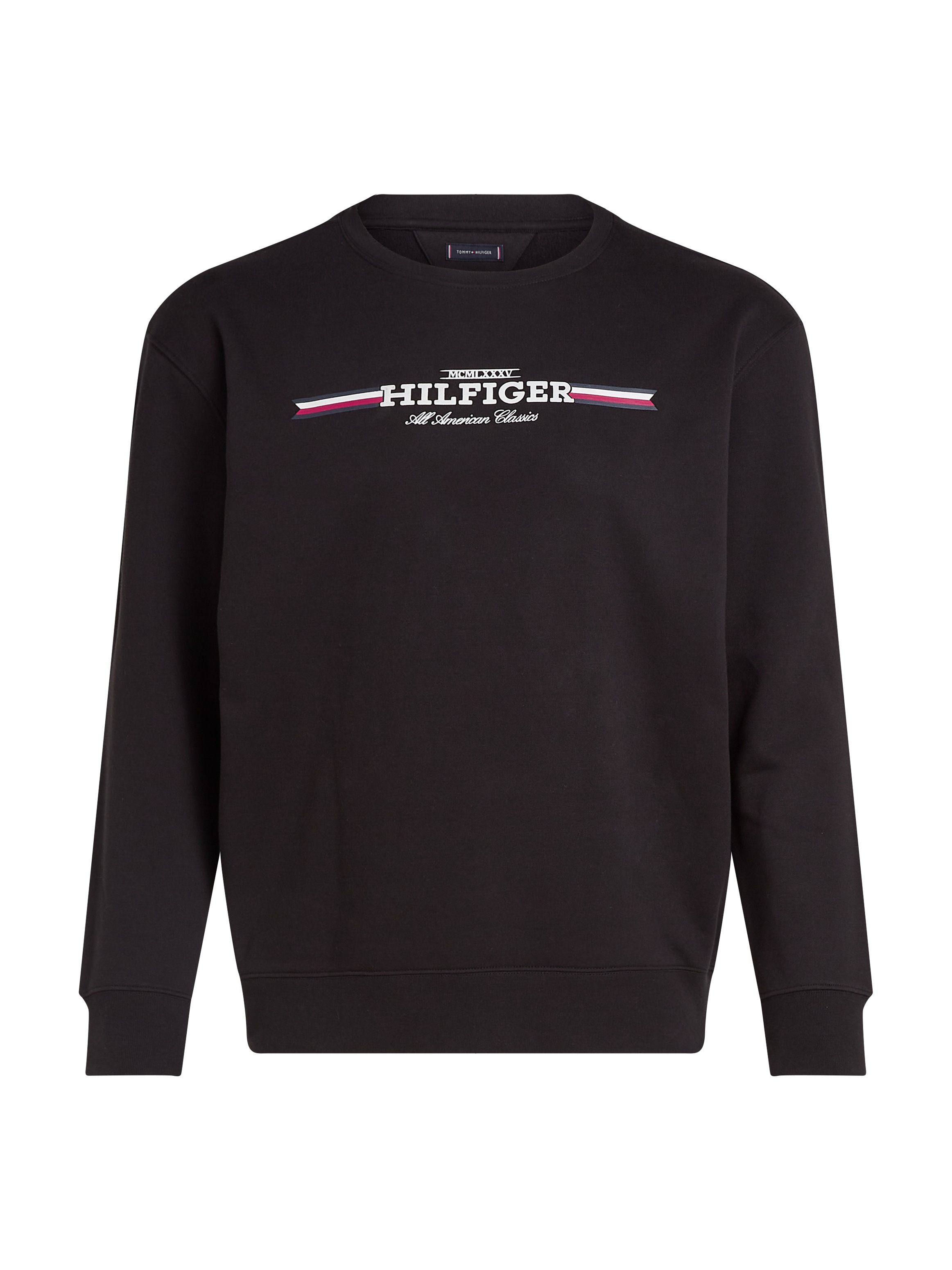 Tommy Hilfiger Big & Tall Sweatshirt »BT-HILFIGER STRIPE SWEATSHIRT-B«, in Großen Größen, Aufdruck in der Brustmitte