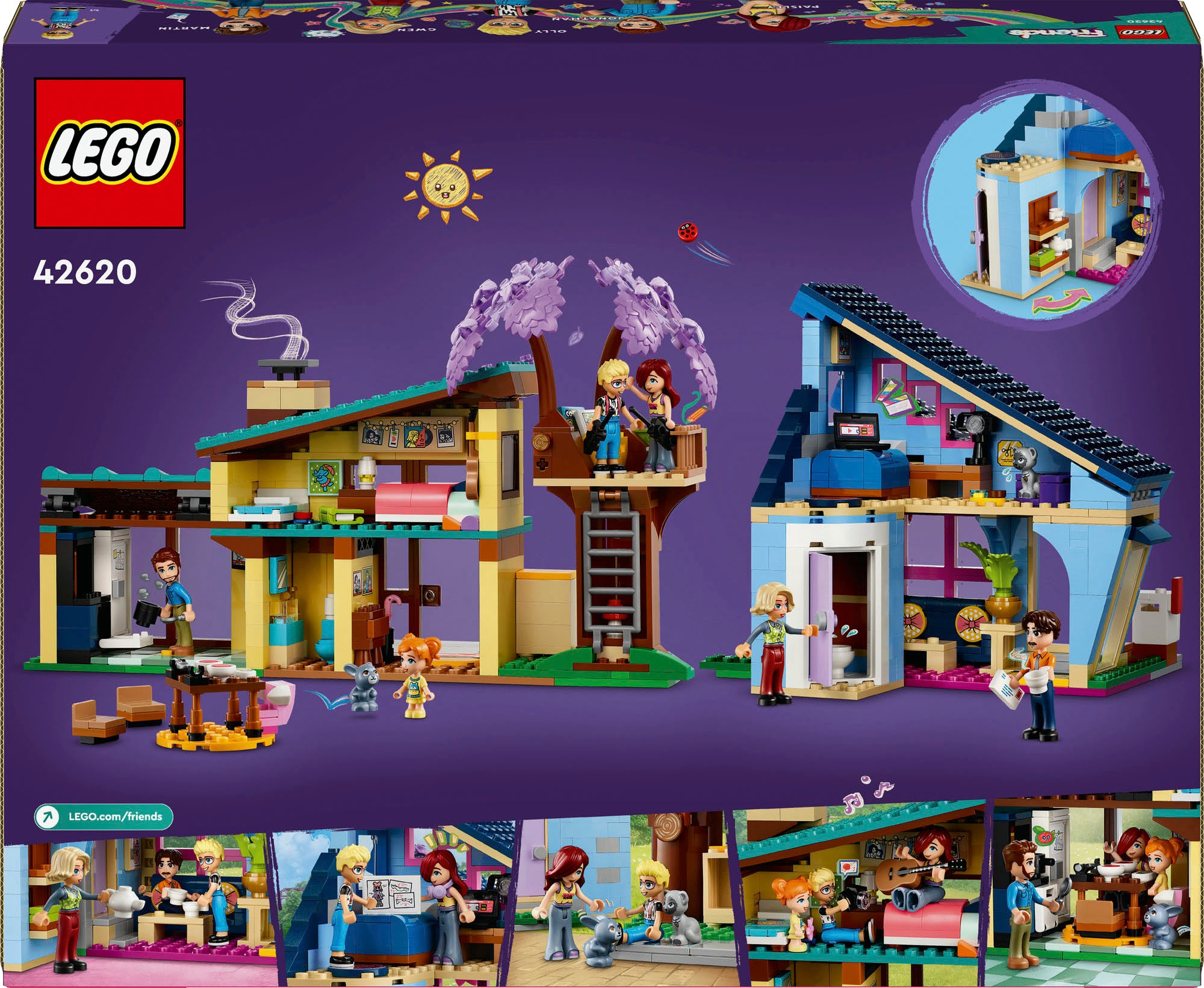 LEGO® Konstruktionsspielsteine »Ollys und Paisleys Familien Haus (42620), LEGO Friends«, (1126 St.), Made in Europe