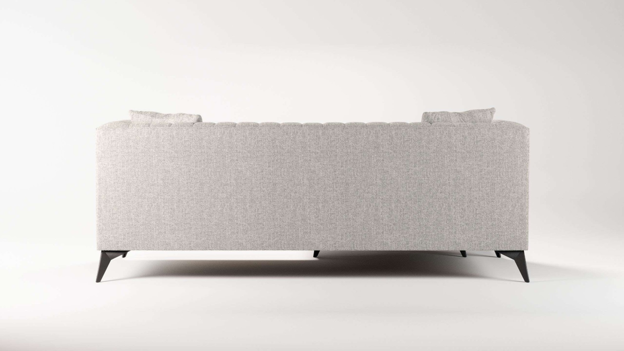 Places of Style Ecksofa »MATTHEW L-Form ideal für kleine Räume, Maße B/T/H: 201/162/74 cm«, elegantes Designsofa, feine Steppung im Rücken, incl. Zierkissen