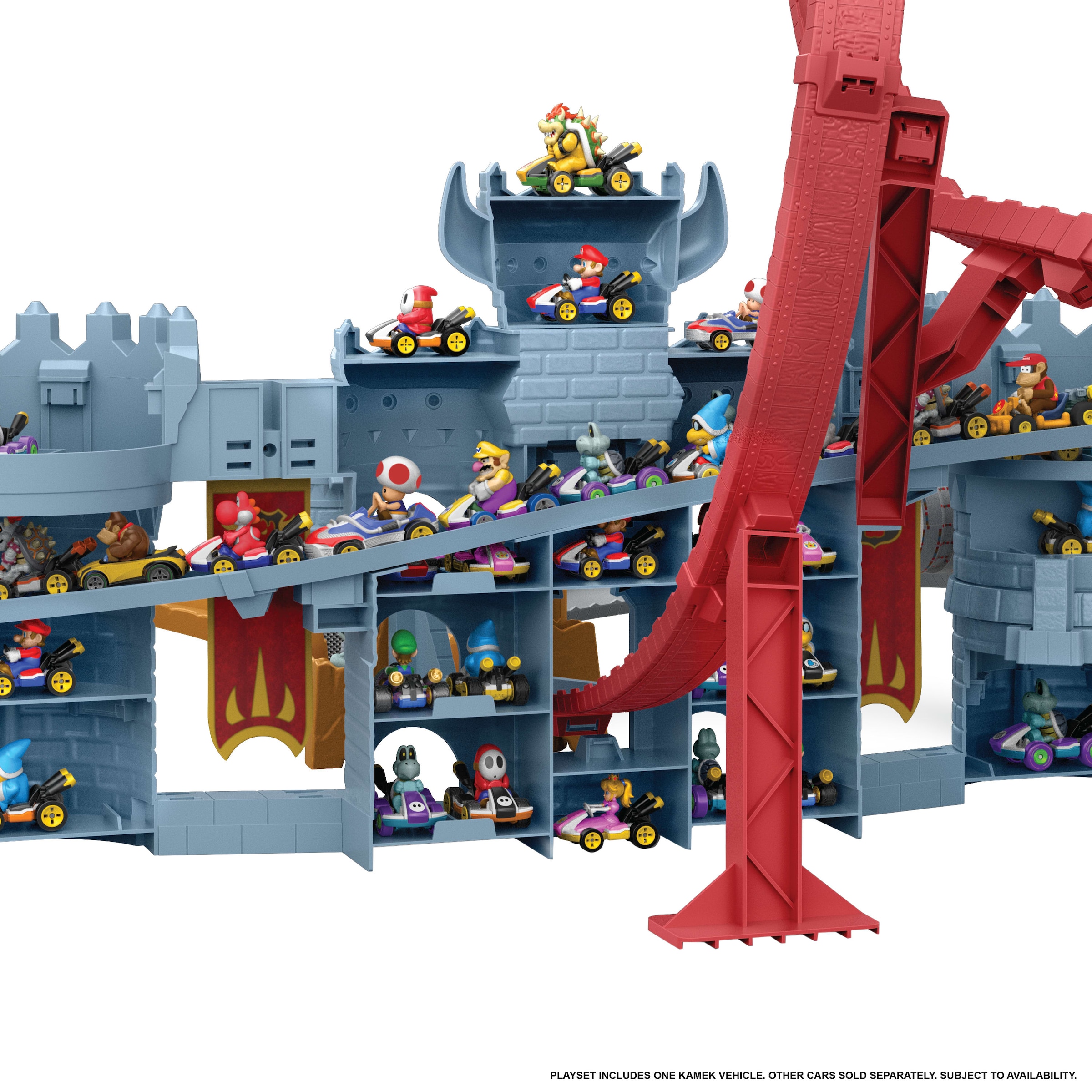 Hot Wheels Autorennbahn »Mario Kart Bowsers Schloss-Rennbahn« inklusive Die-Cast-Kamek