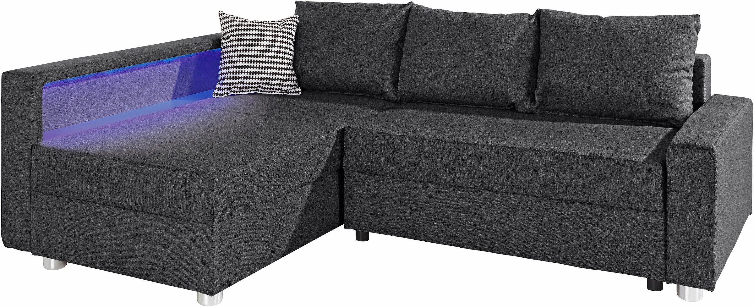 COLLECTION AB Ecksofa »Relax L-Form«, inklusive Bettfunktion, Federkern, wahlweise mit RGB-LED-Beleuchtung