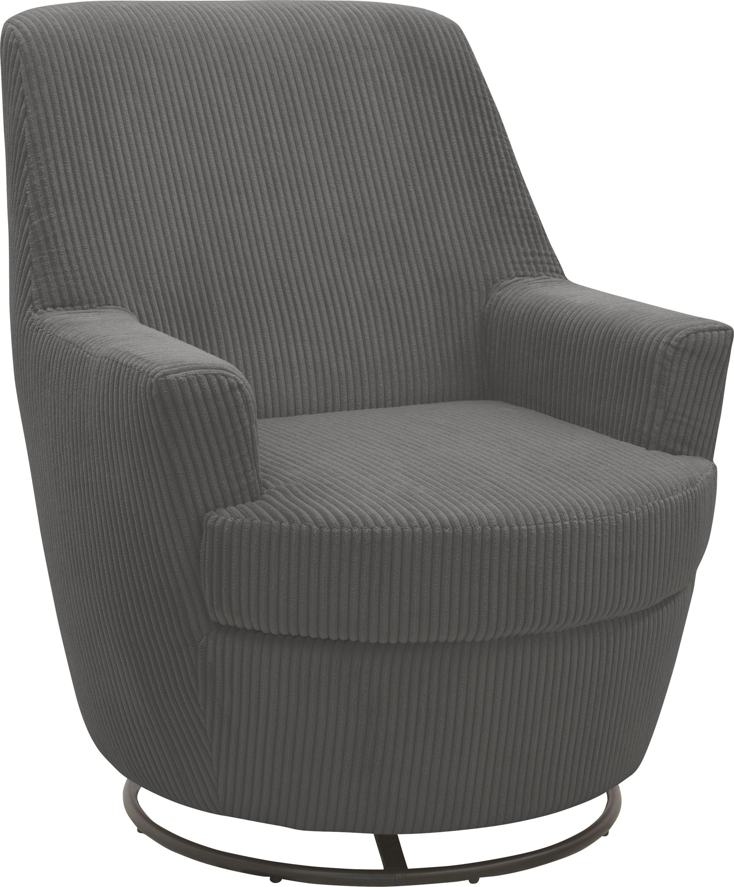 INOSIGN Drehsessel »HETTY, Drehsessel mit Wippfunktion und Hocker; Lesesessel, Armsessel«, (Set, 2 St.), mit Dreh/Wippfunktion, mit Federkern, in Cord und Microfaser