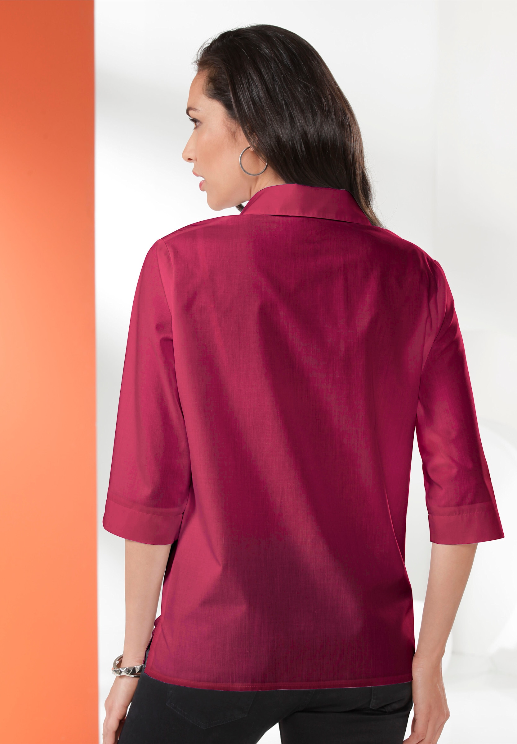 Sieh an! Klassische Bluse »Bluse Hemdbluse mit 3/4-Ärmeln«