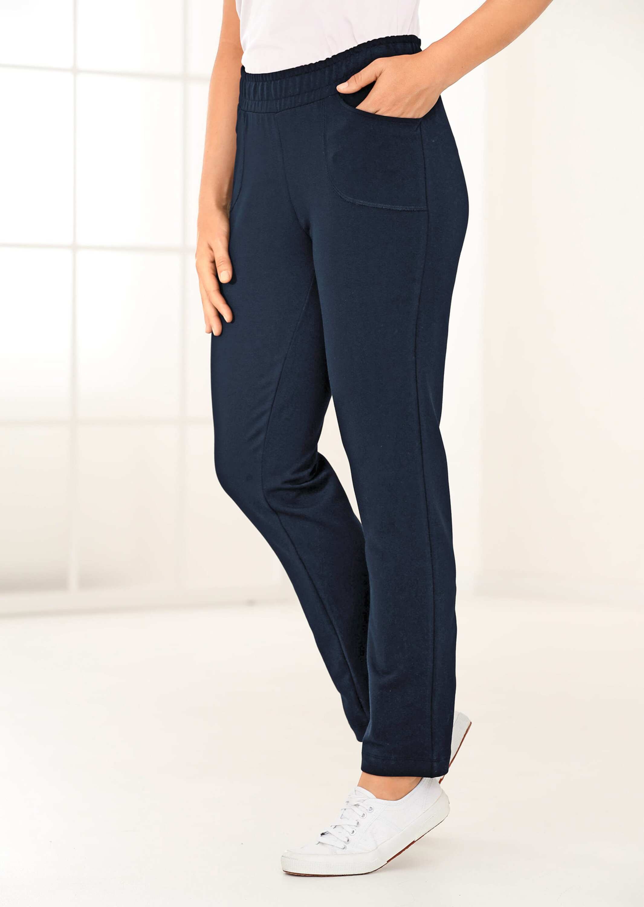 GOLDNER Stoffhose »Kurzgröße Bequeme Freizeithose mit Schlupfbund und Taschen«