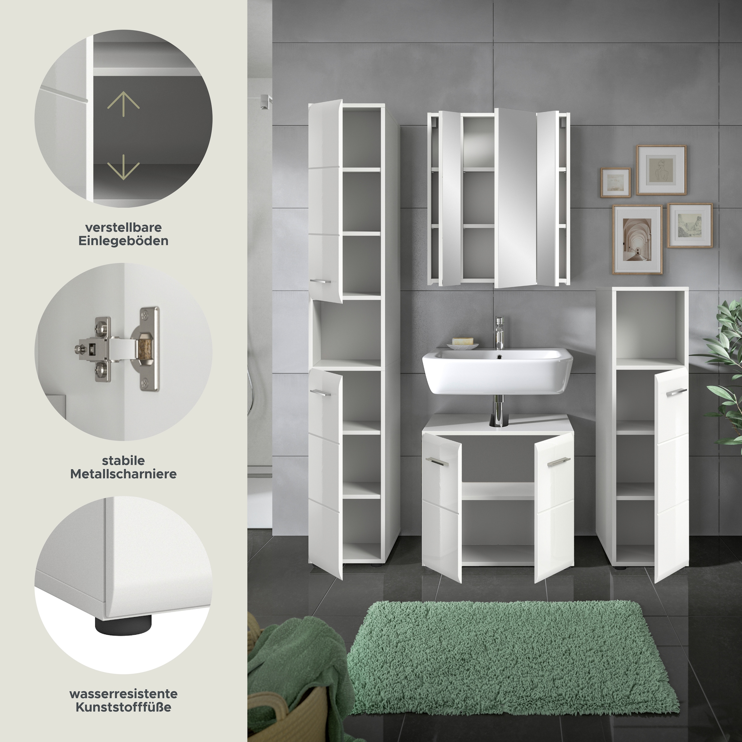 INOSIGN Badezimmer-Set Set, 4 Stk. tlg.