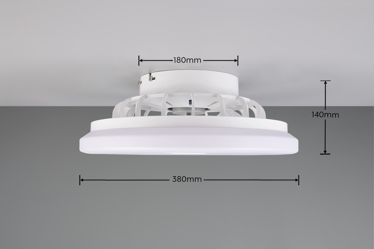 Hanseatic LED Deckenleuchte »DLVO69222RS, Deckenventilator mit Licht Ø 38cm, inkl Fernbedienung« LED-Board 1 Stk. Farbwechsler | warmweiß - kaltweiß Ventilator mit 5 Stufen, Vor- & Rücklauf, LED mit CCT Timer Nachtlicht